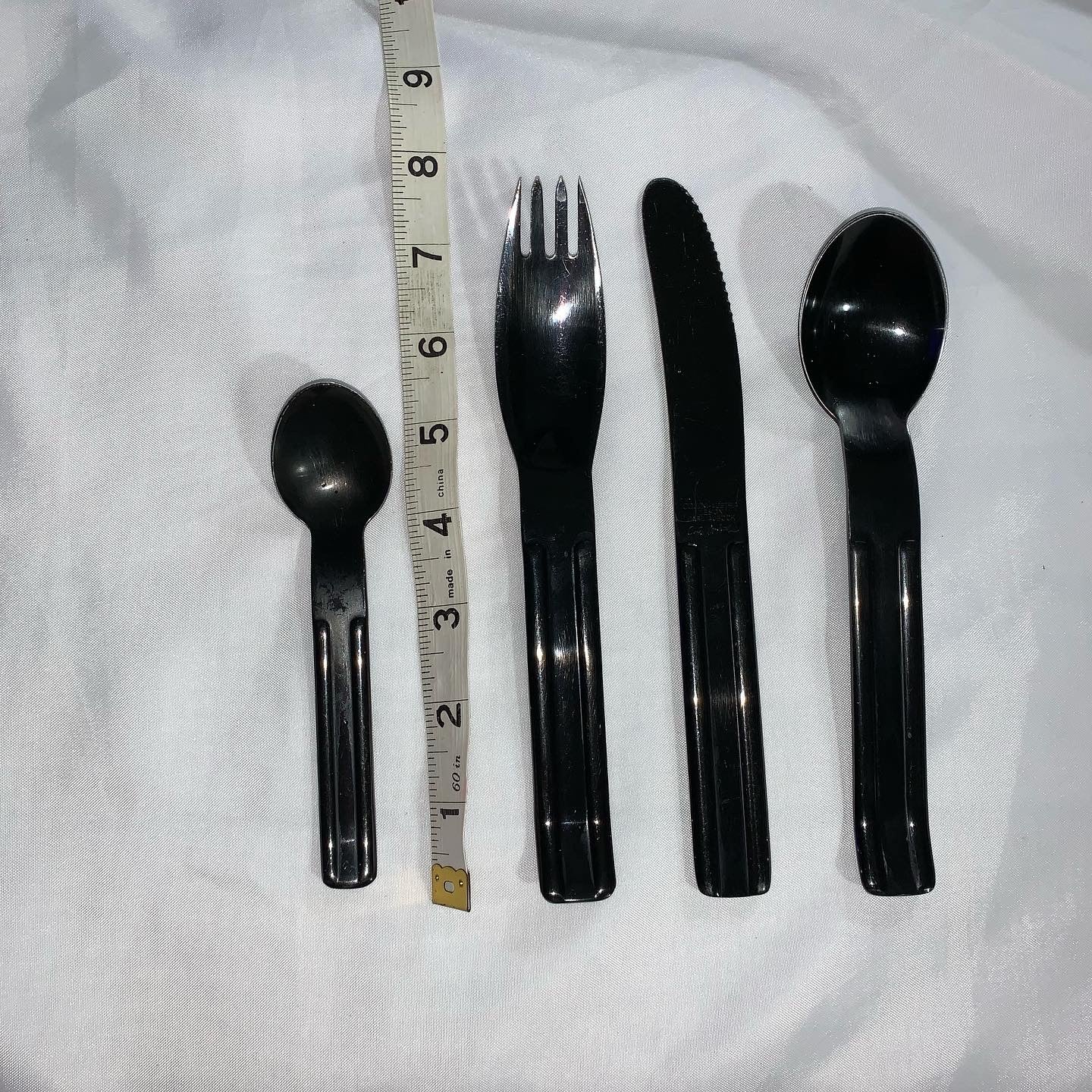 70s/80s 5 Place Settings Black Anodized Stainless Flatware By Carl Aubock for Collini Design Austria - Image 3