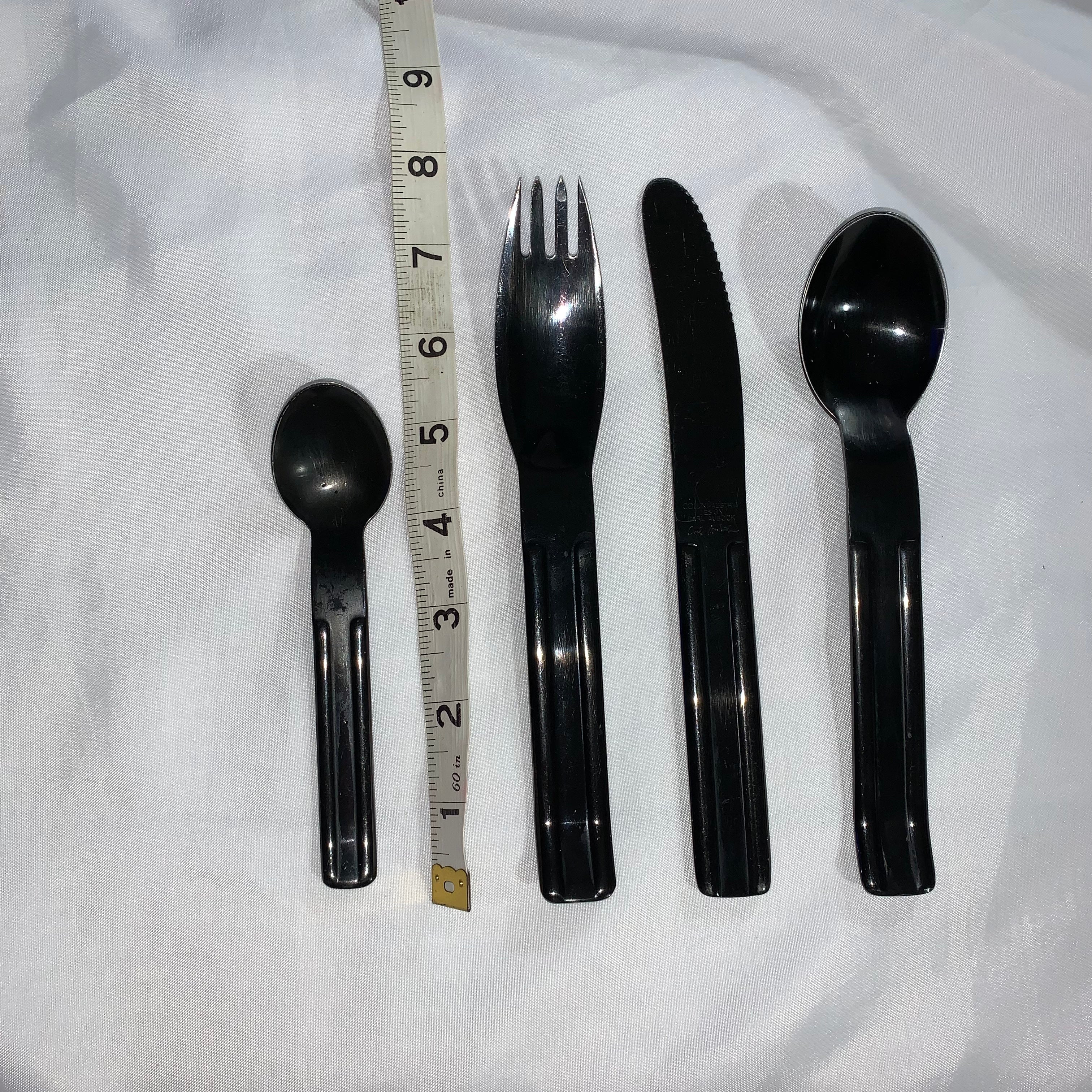 70s/80s 5 Place Settings Black Anodized Stainless Flatware By Carl Aubock for Collini Design Austria - Image 4