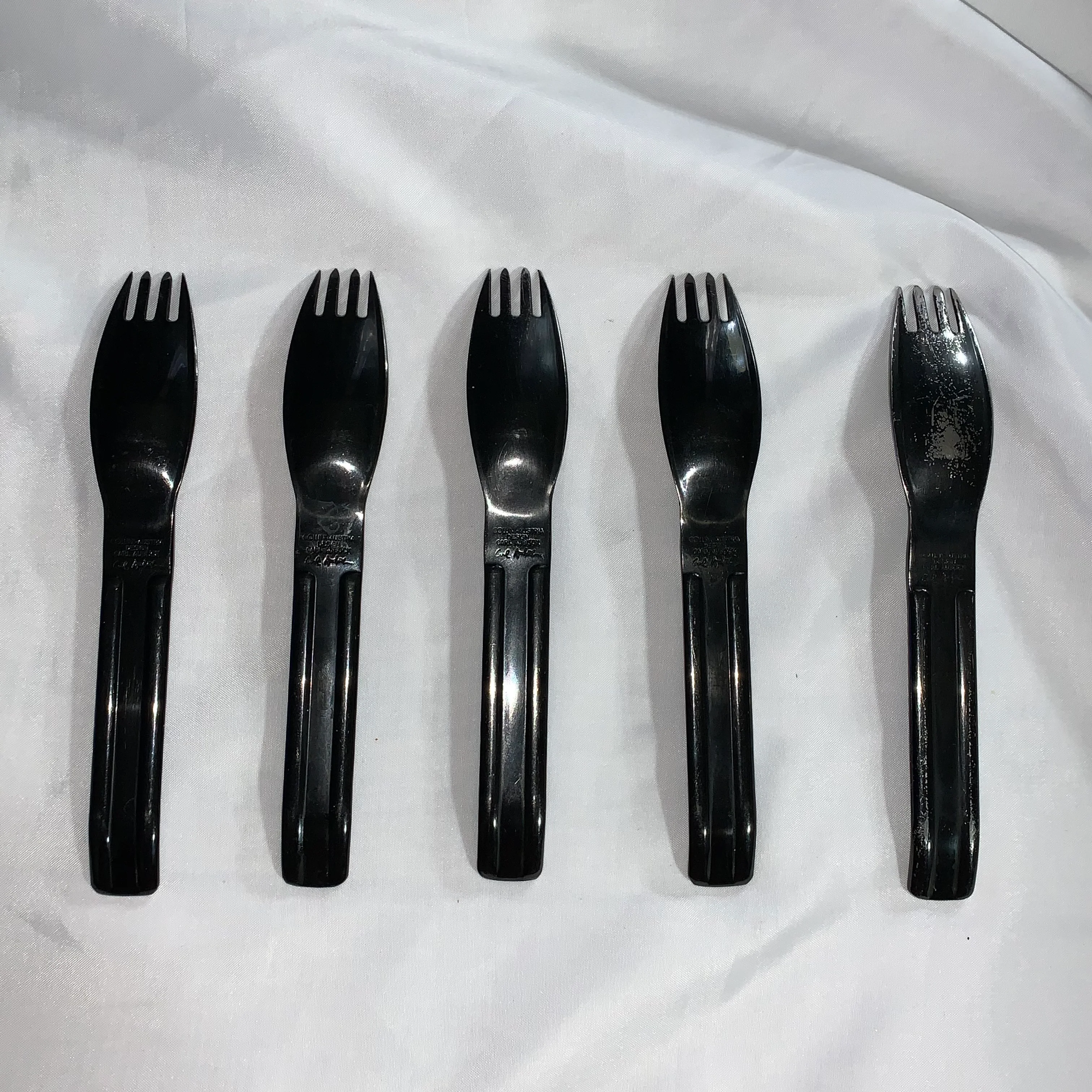 70s/80s 5 Place Settings Black Anodized Stainless Flatware By Carl Aubock for Collini Design Austria - Image 6