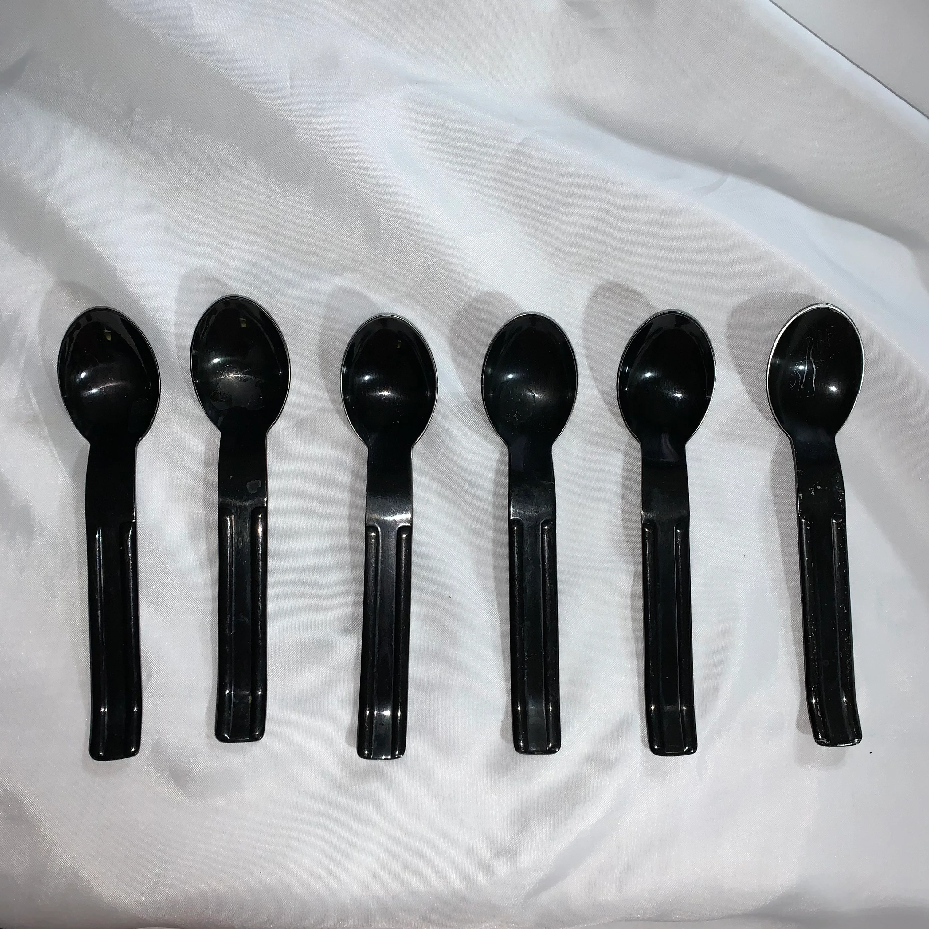 70s/80s 5 Place Settings Black Anodized Stainless Flatware By Carl Aubock for Collini Design Austria - Image 9