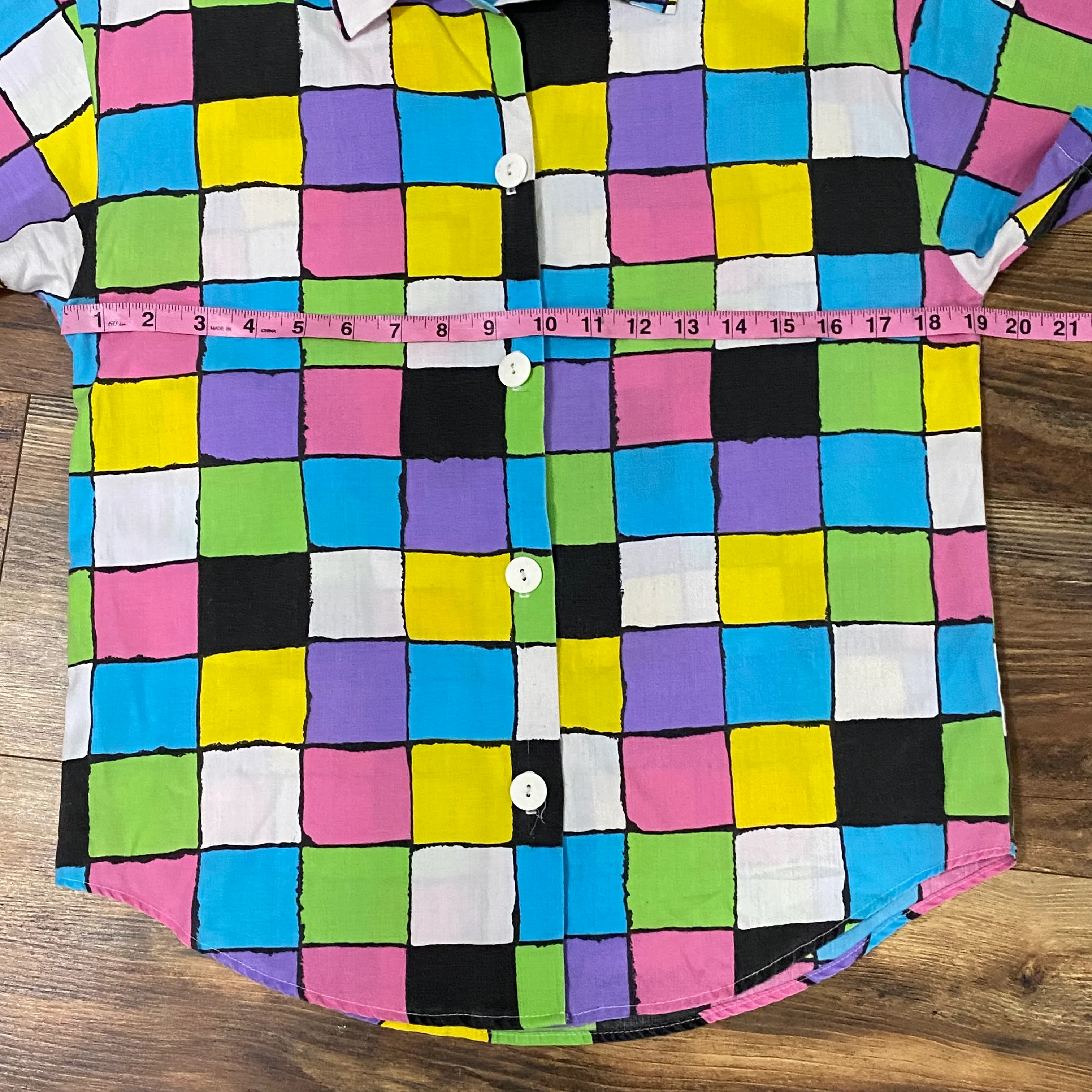 70s/80s  Checkered Shirt Button Up Blouse Pastel by Freeze Frame - Image 8