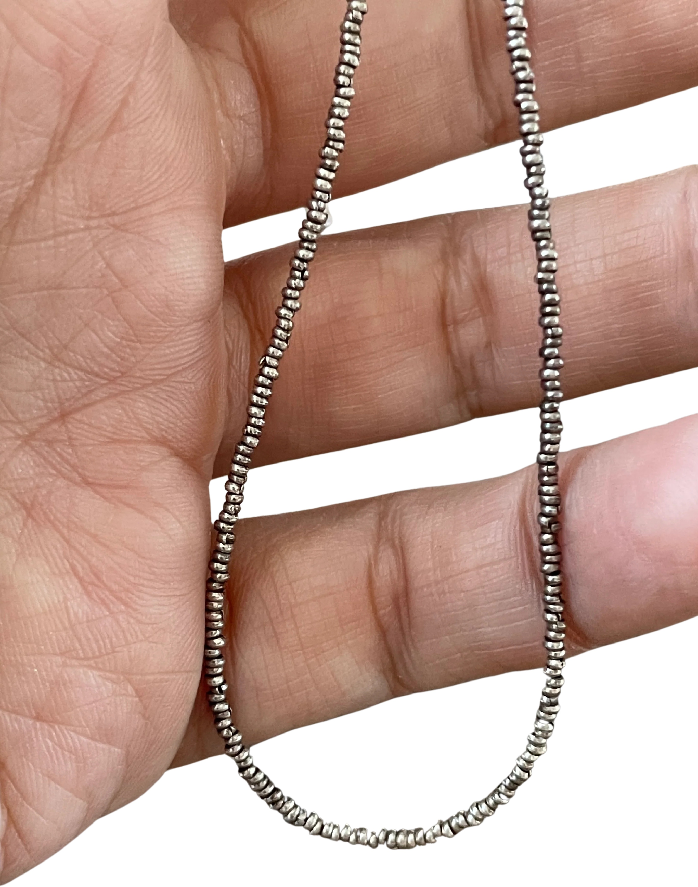 70s/80s 950 Silver Beaded Necklace - Image 2