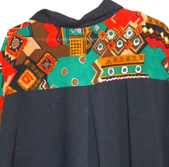 70s/80s Artsy Multicolored With Black Polyester Plus By C M.shapes - Image 2