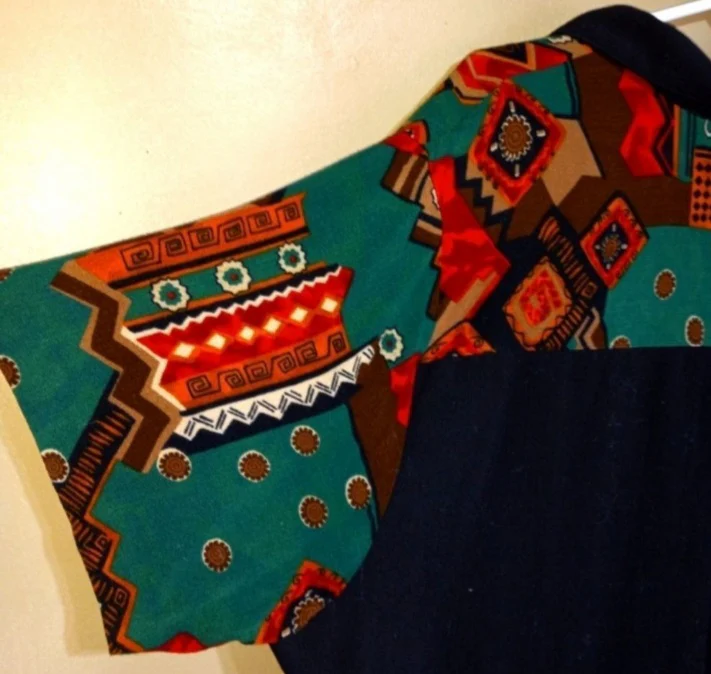 70s/80s Artsy Multicolored With Black Polyester Plus By C M.shapes - Image 6