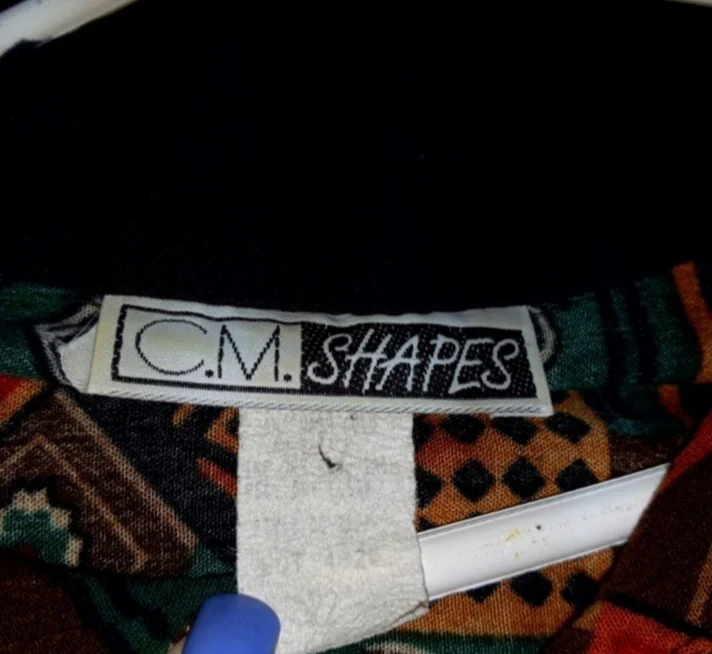 70s/80s Artsy Multicolored With Black Polyester Plus By C M.shapes - Image 7