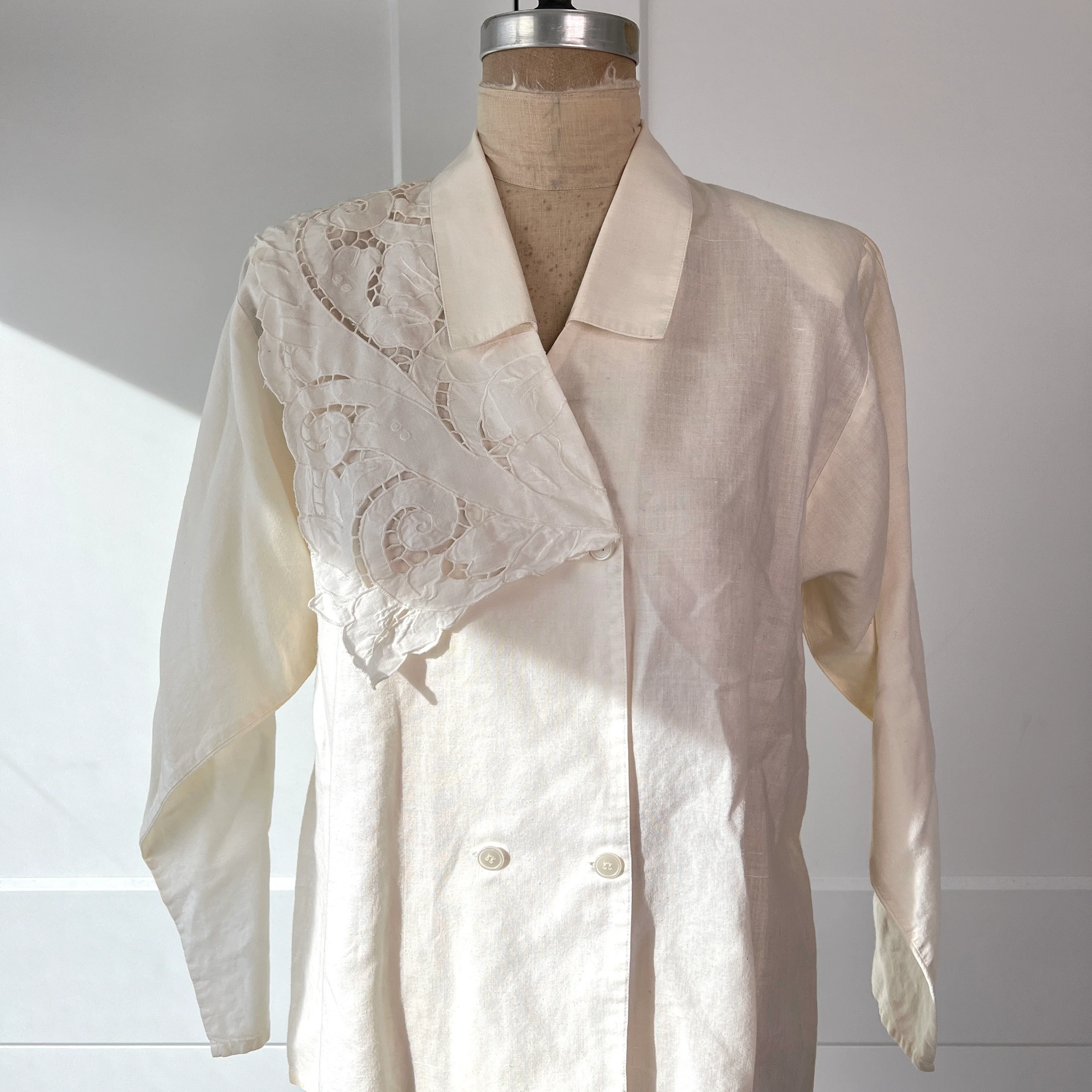 70s/80s Asymmetrical Lace Button Down By Carry Back Ltd - Image 7