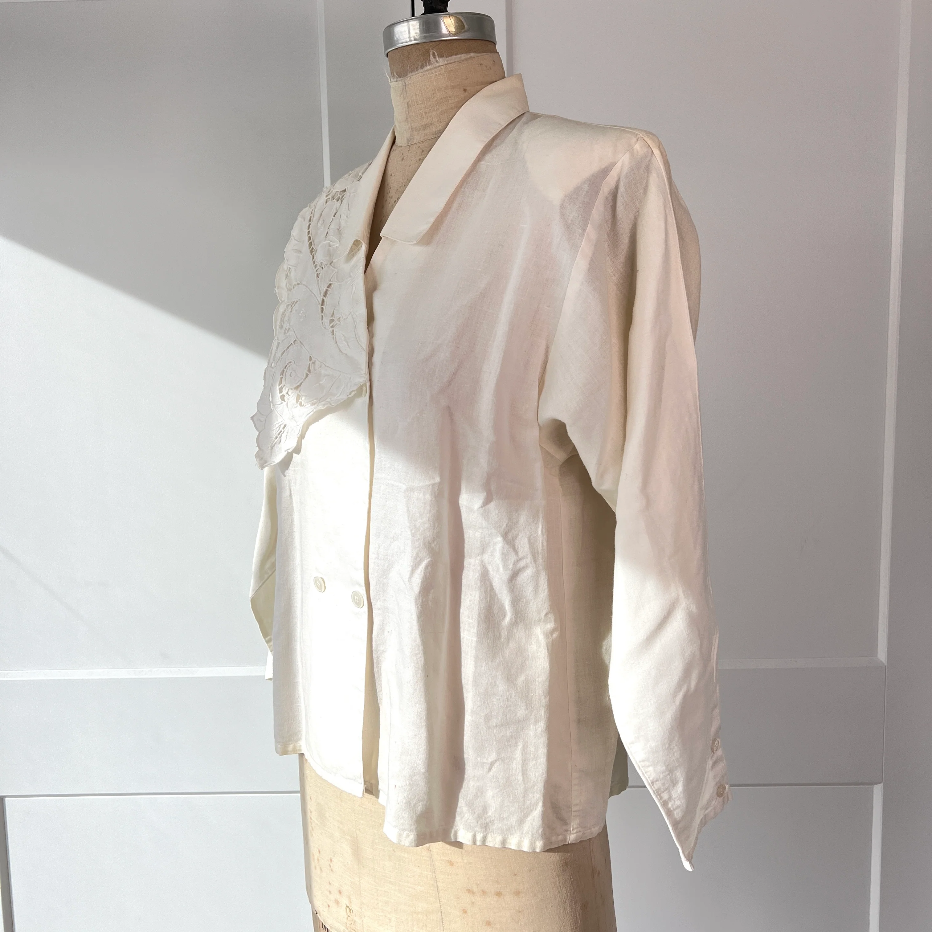 70s/80s Asymmetrical Lace Button Down By Carry Back Ltd - Image 8
