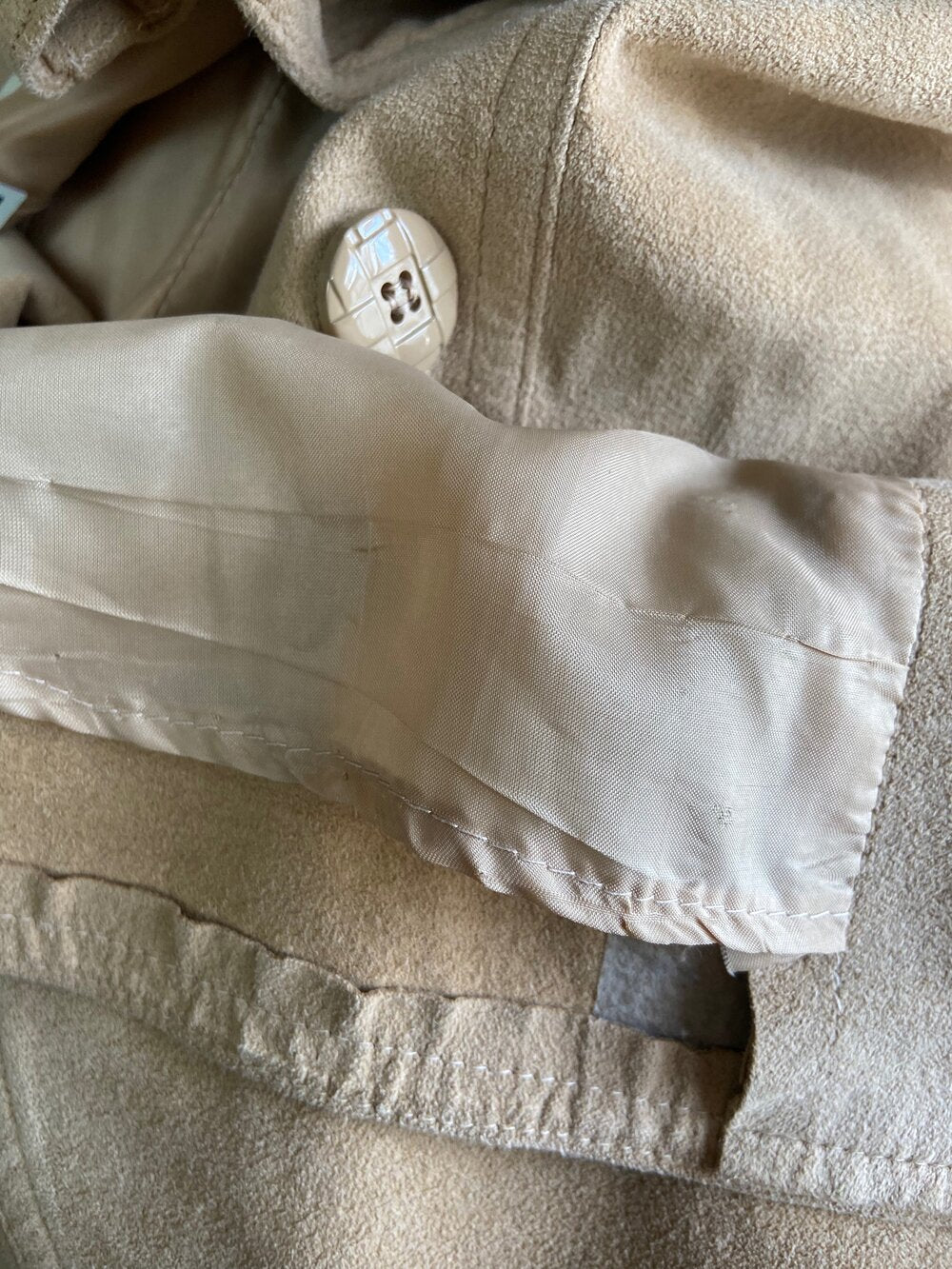 70s/80s Beige Ultrasuede Trenchcoat Xs/s By Skinner Ultrasuede - Image 10