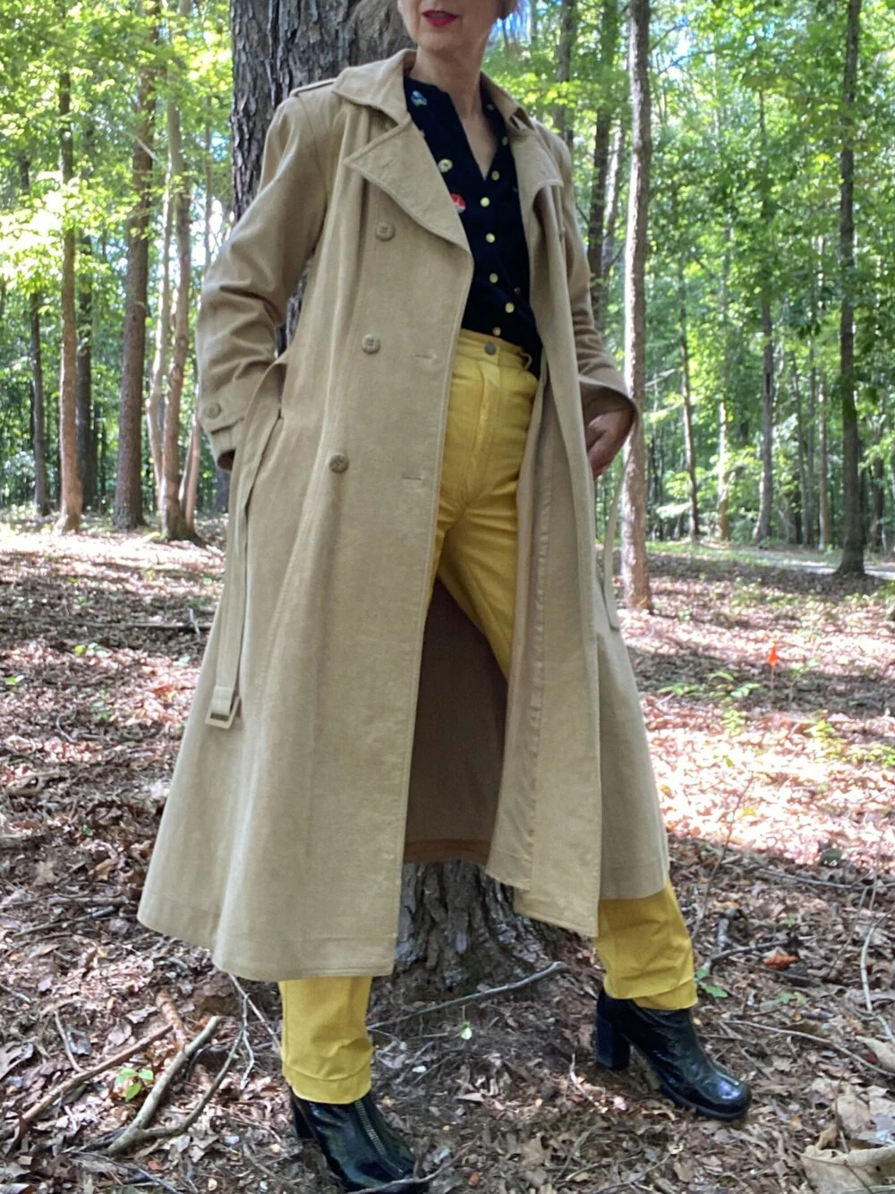 70s/80s Beige Ultrasuede Trenchcoat Xs/s By Skinner Ultrasuede - Image 4