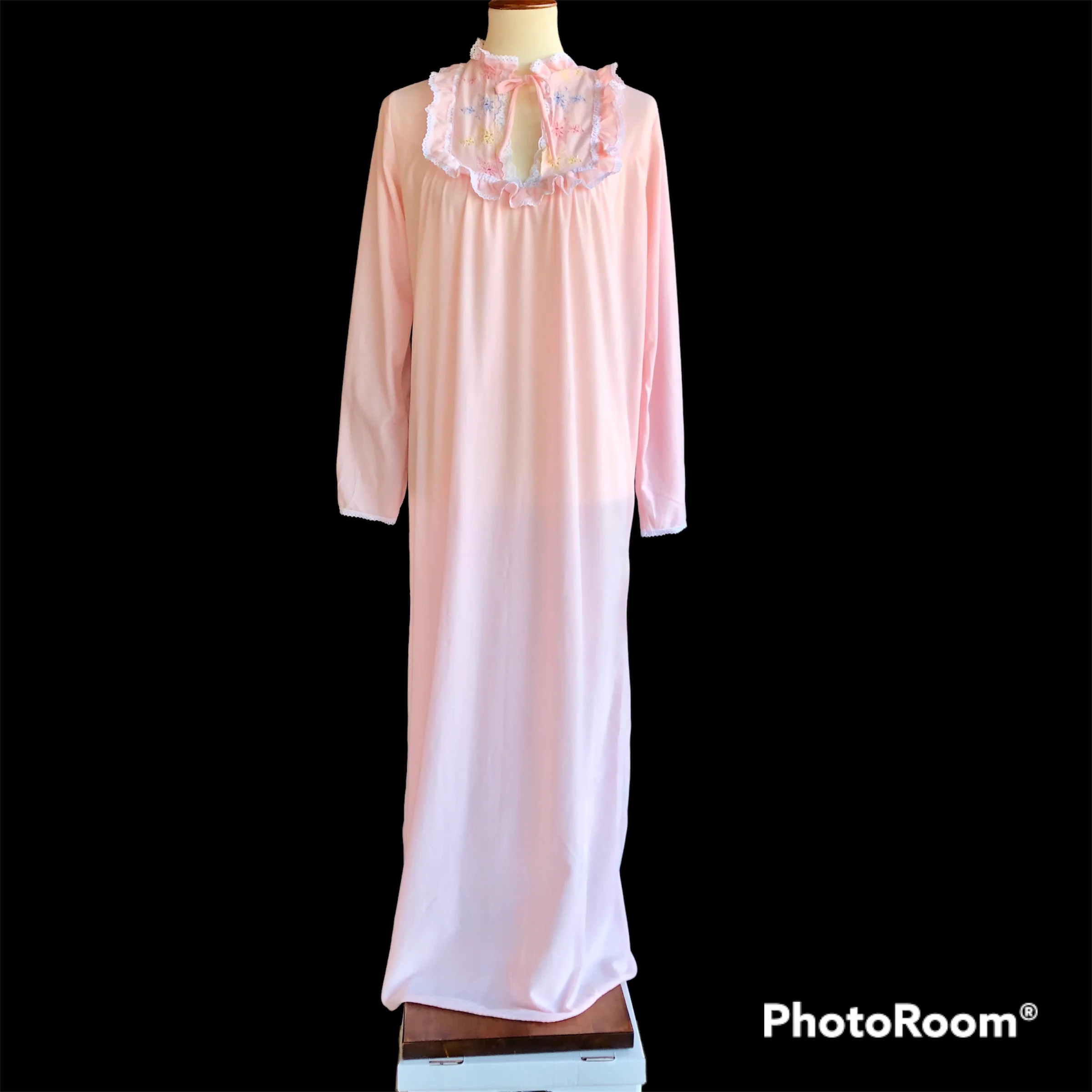 70s/80s Bernette Pink Brushed Nylon Nightgown Size M By Captiva - Image 3