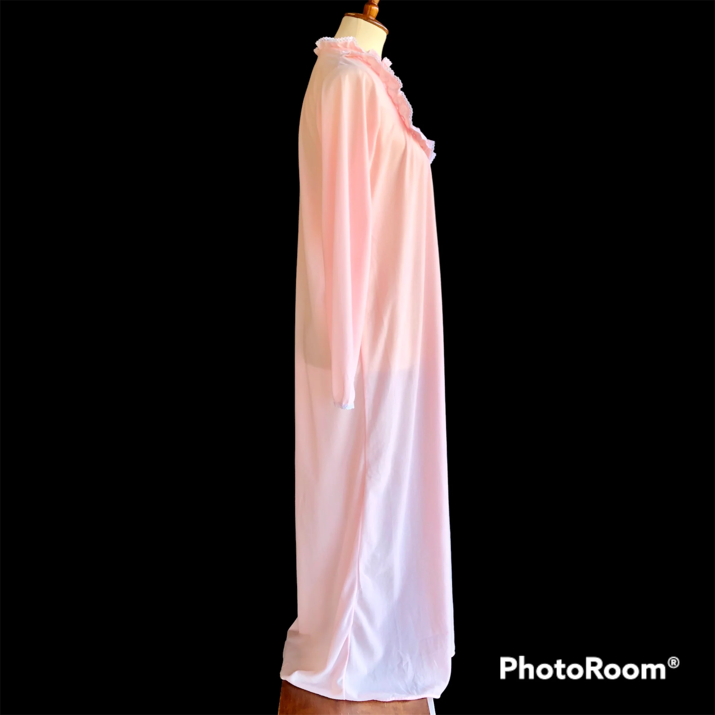70s/80s Bernette Pink Brushed Nylon Nightgown Size M By Captiva - Image 4