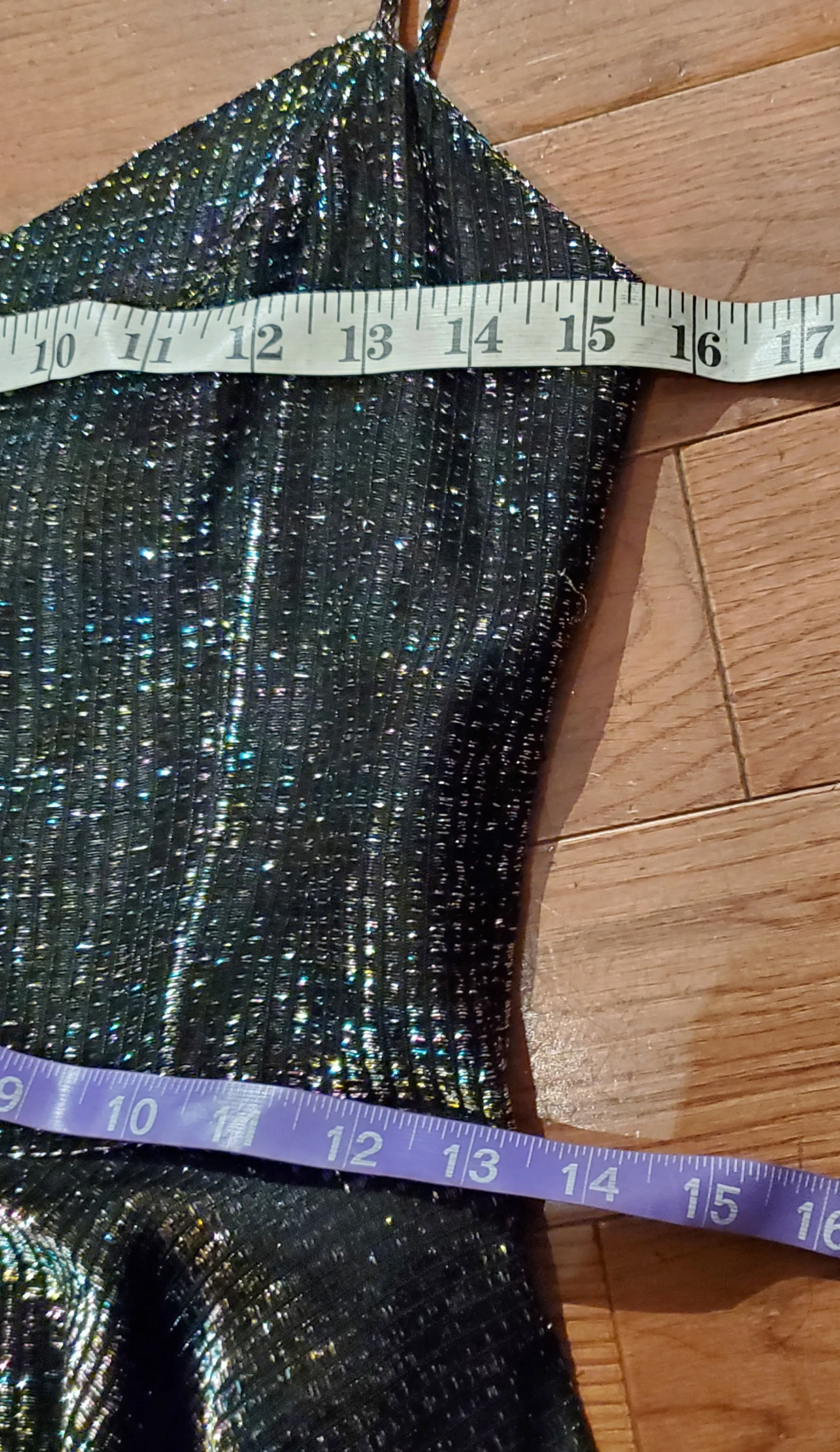 70s/80s Black Rainbow Metalic Threads Tier Disco Dress By Beau Monde - Image 15