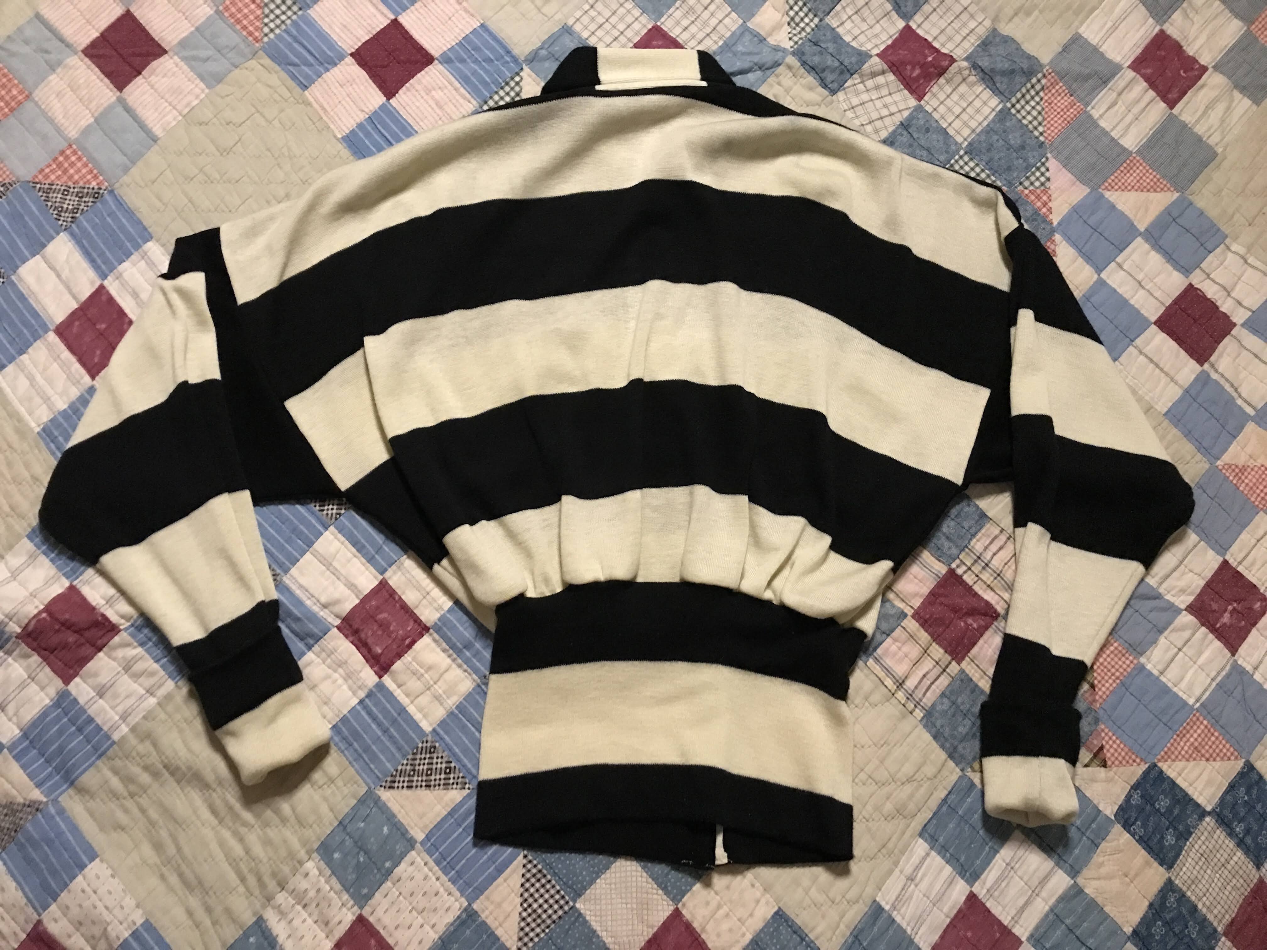 70s/80s Black White Striped Rugby Knit Maxi Co Ord Set By Norma Kamali - Image 11