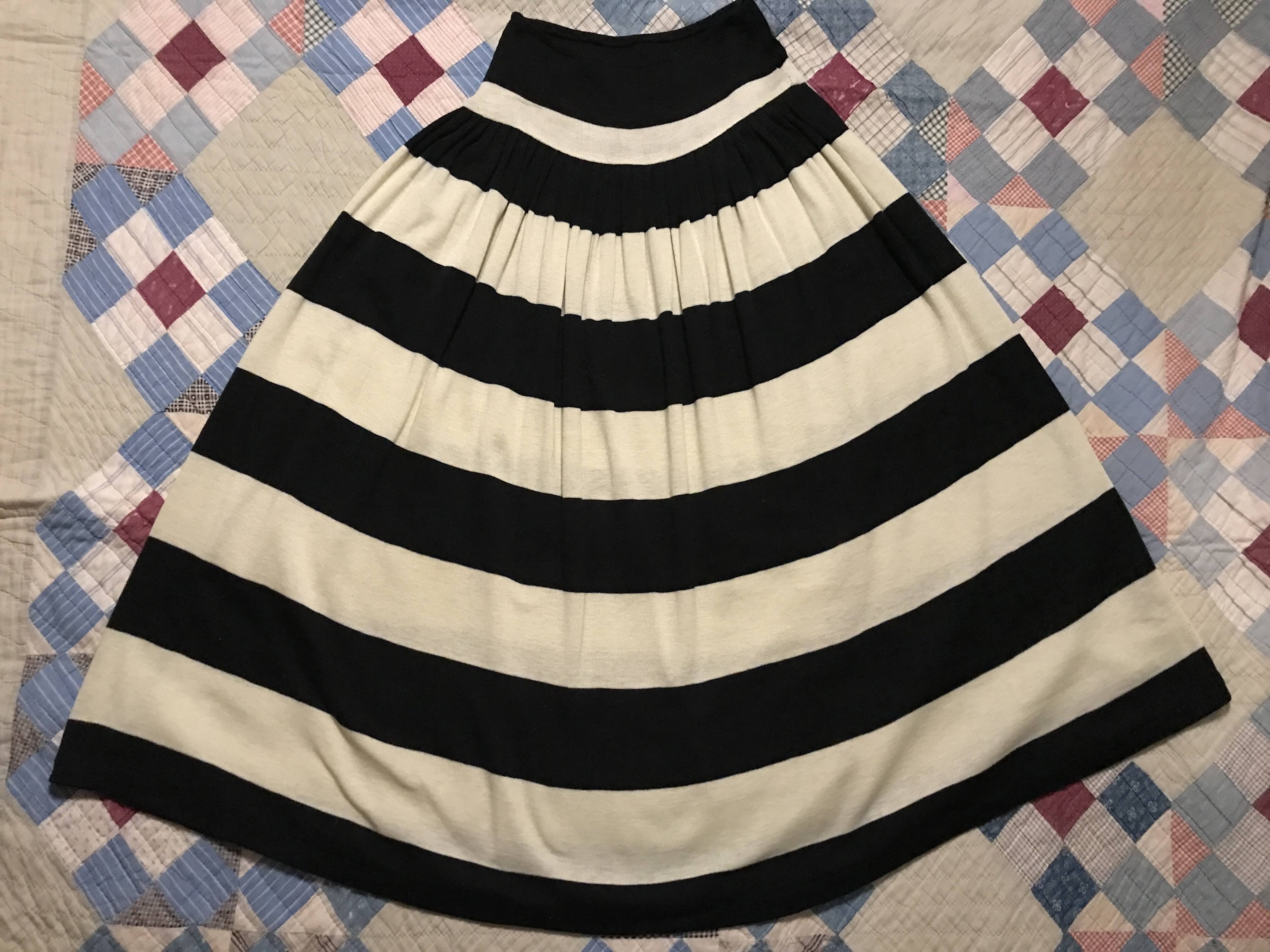70s/80s Black White Striped Rugby Knit Maxi Co Ord Set By Norma Kamali - Image 12