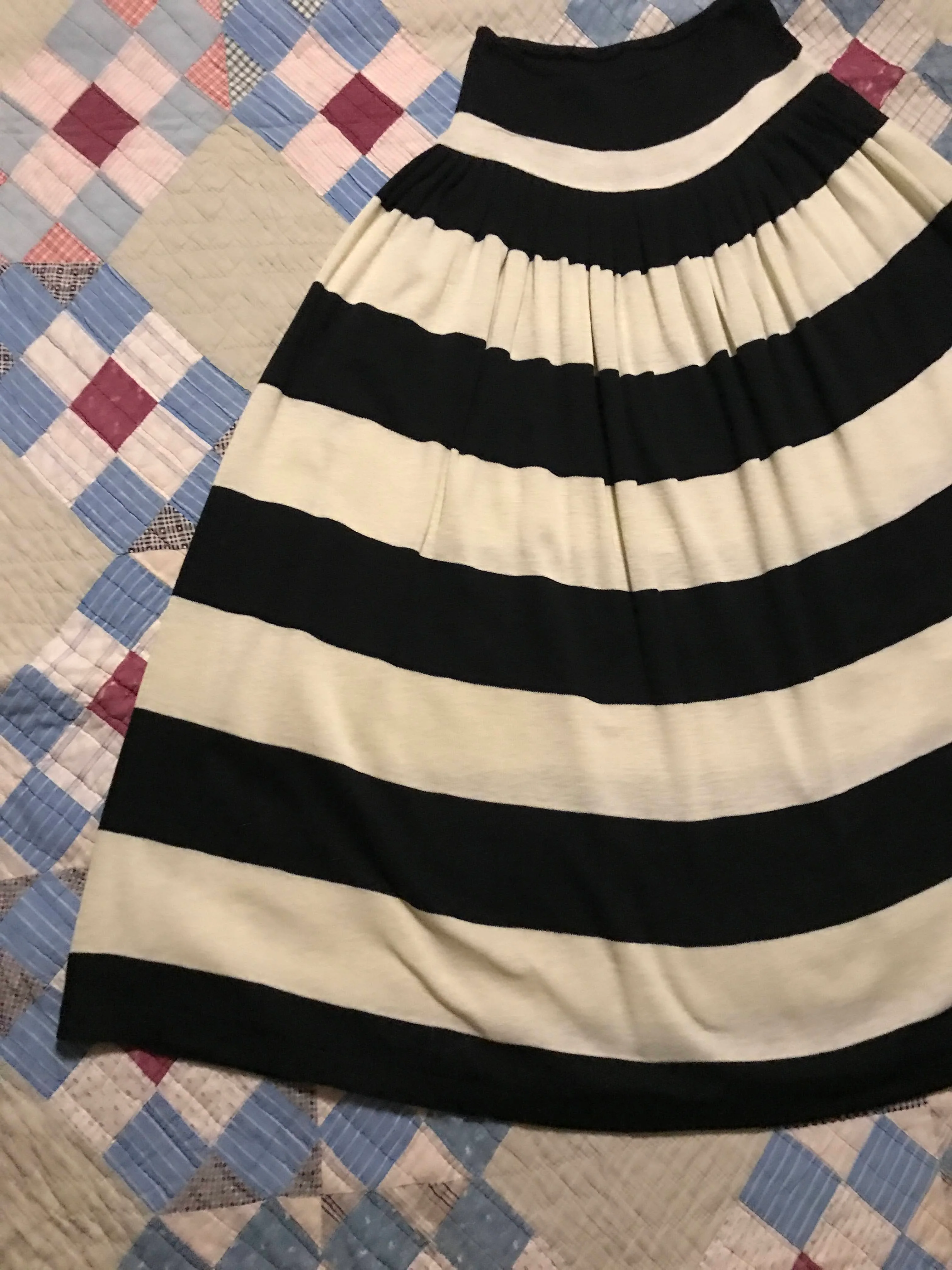 70s/80s Black White Striped Rugby Knit Maxi Co Ord Set By Norma Kamali - Image 13