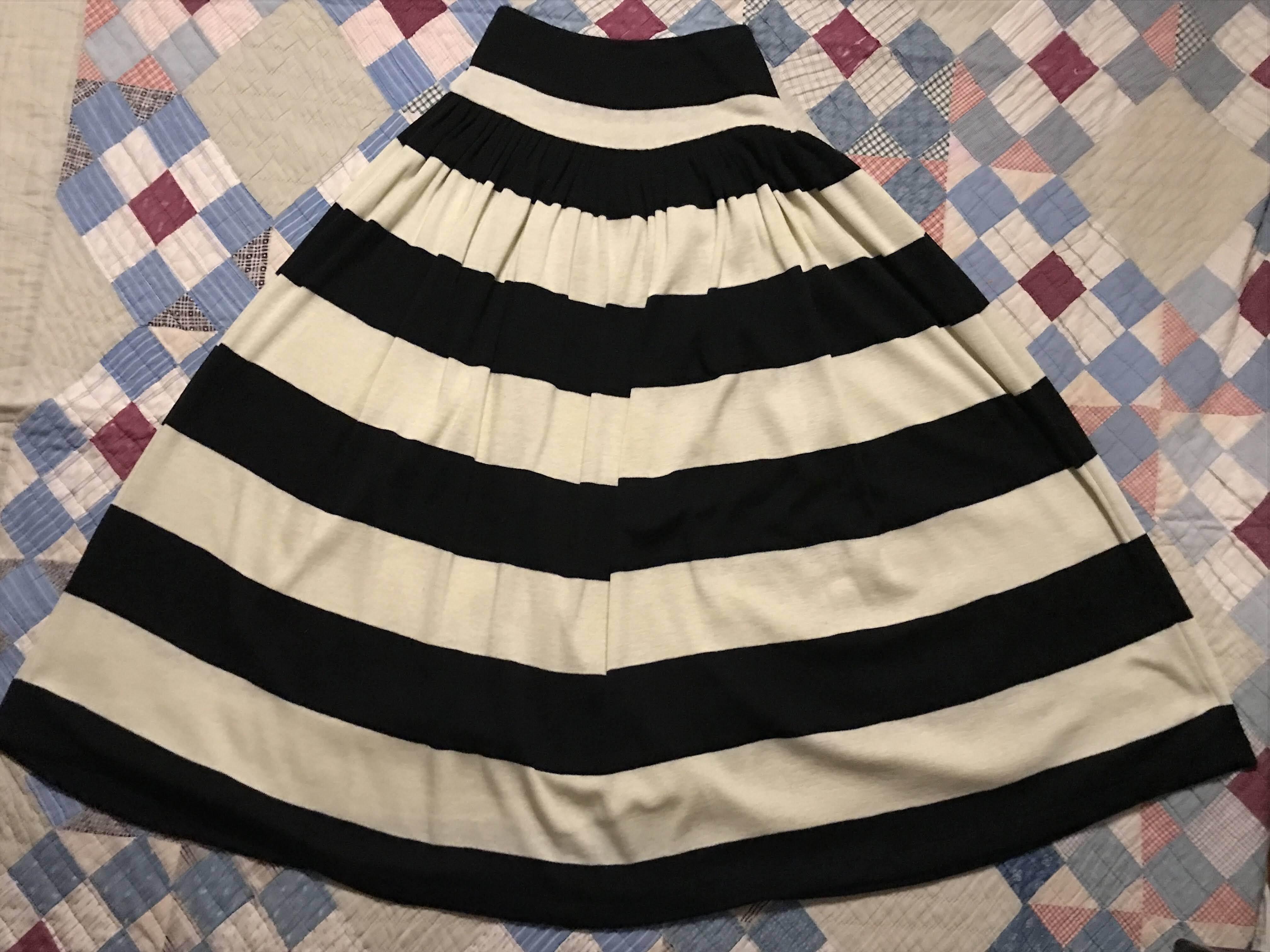 70s/80s Black White Striped Rugby Knit Maxi Co Ord Set By Norma Kamali - Image 16