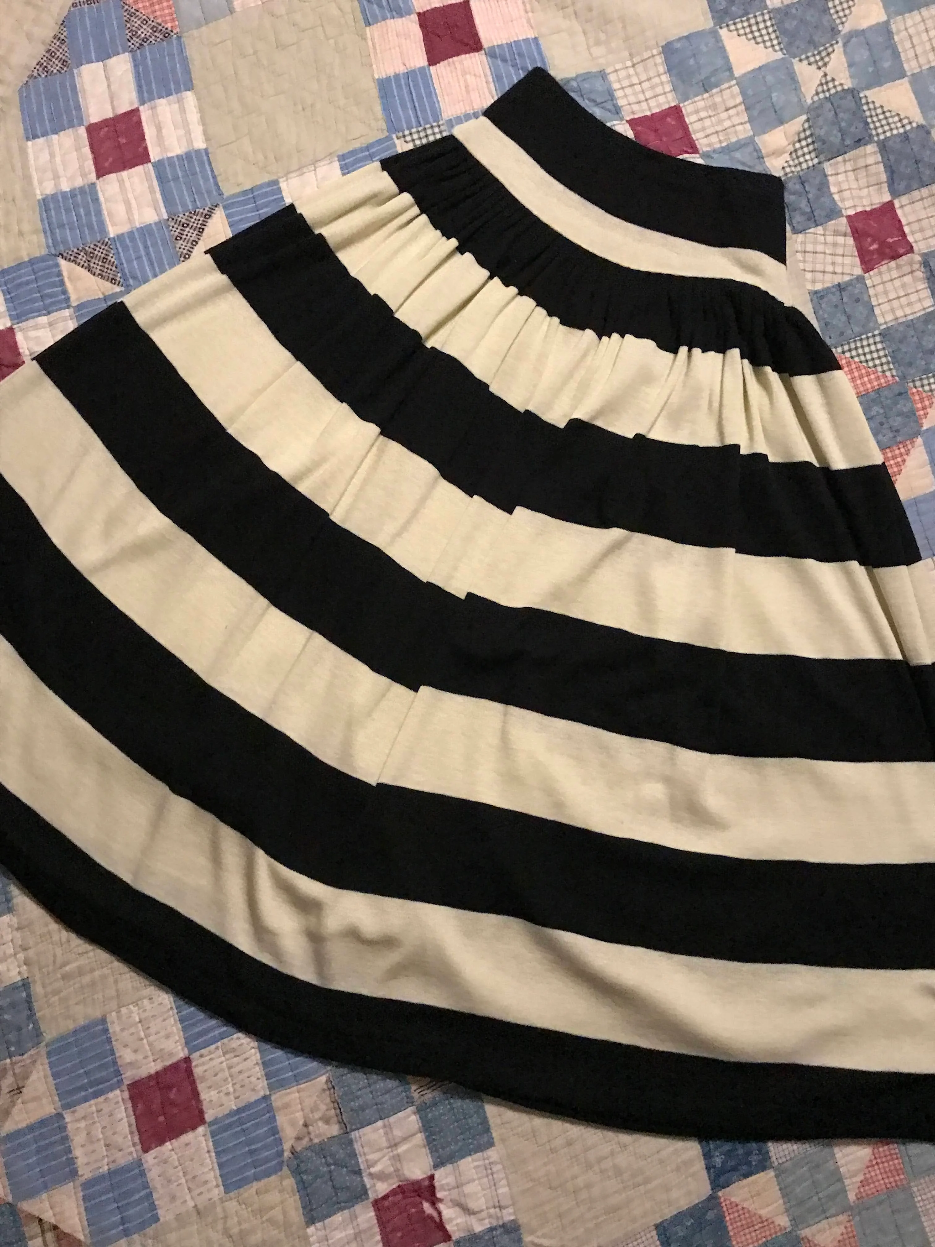 70s/80s Black White Striped Rugby Knit Maxi Co Ord Set By Norma Kamali - Image 17