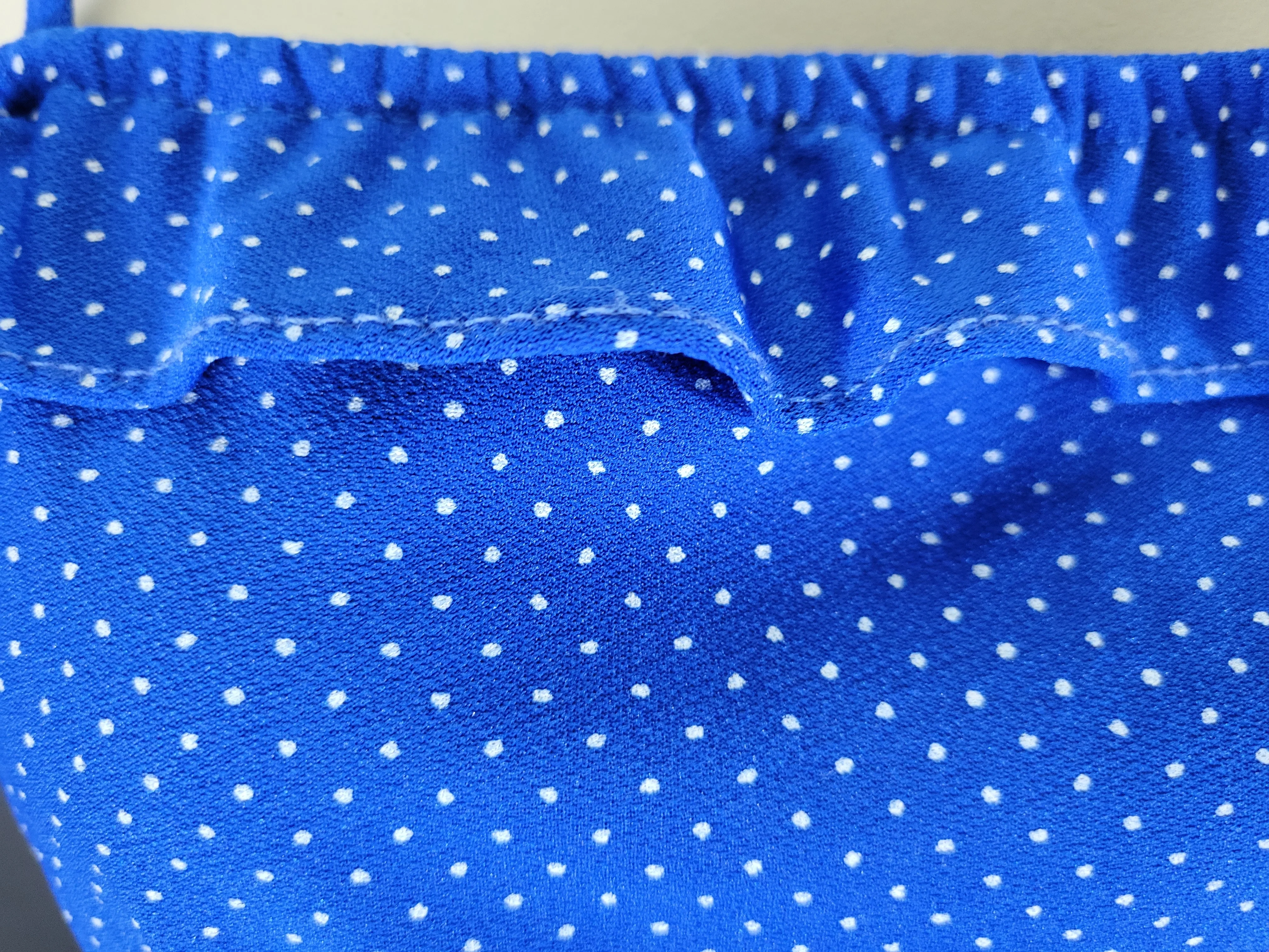70s/80s Blue And White Polka Dot Ruffle Sun Dress - Image 5