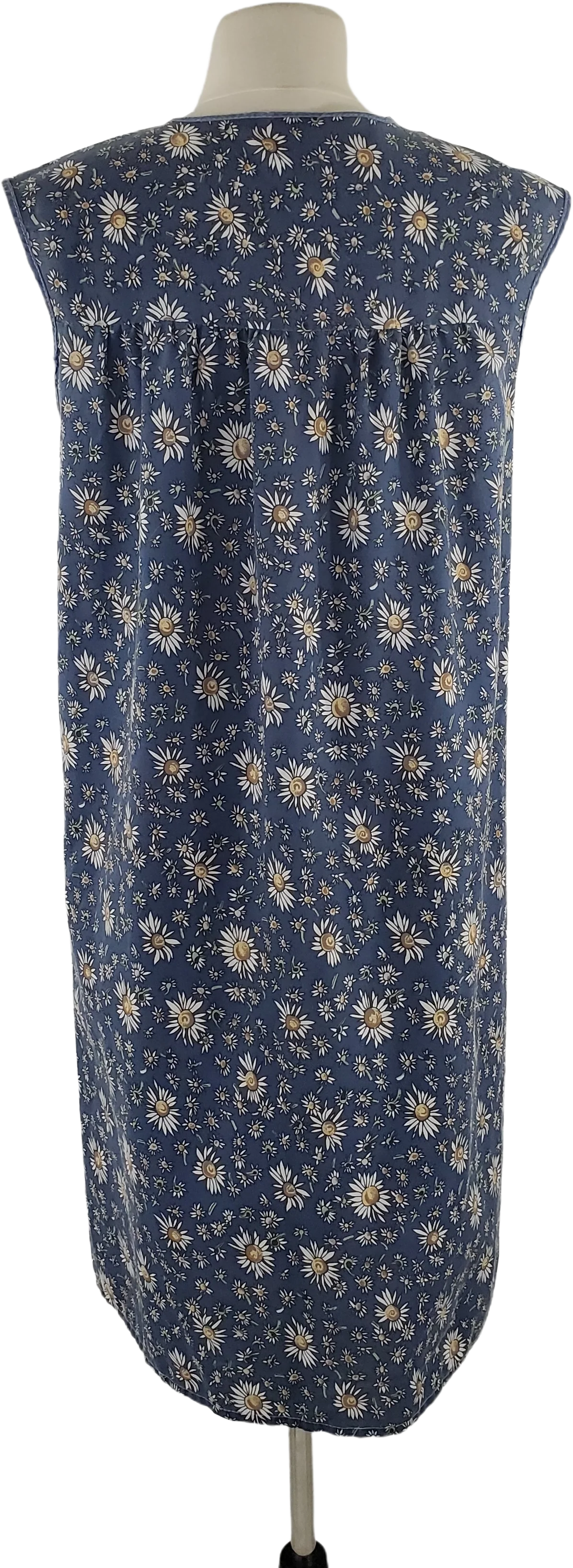 70s/80s Blue Daisy Print Smock Dress By Artistic Creation - Image 2