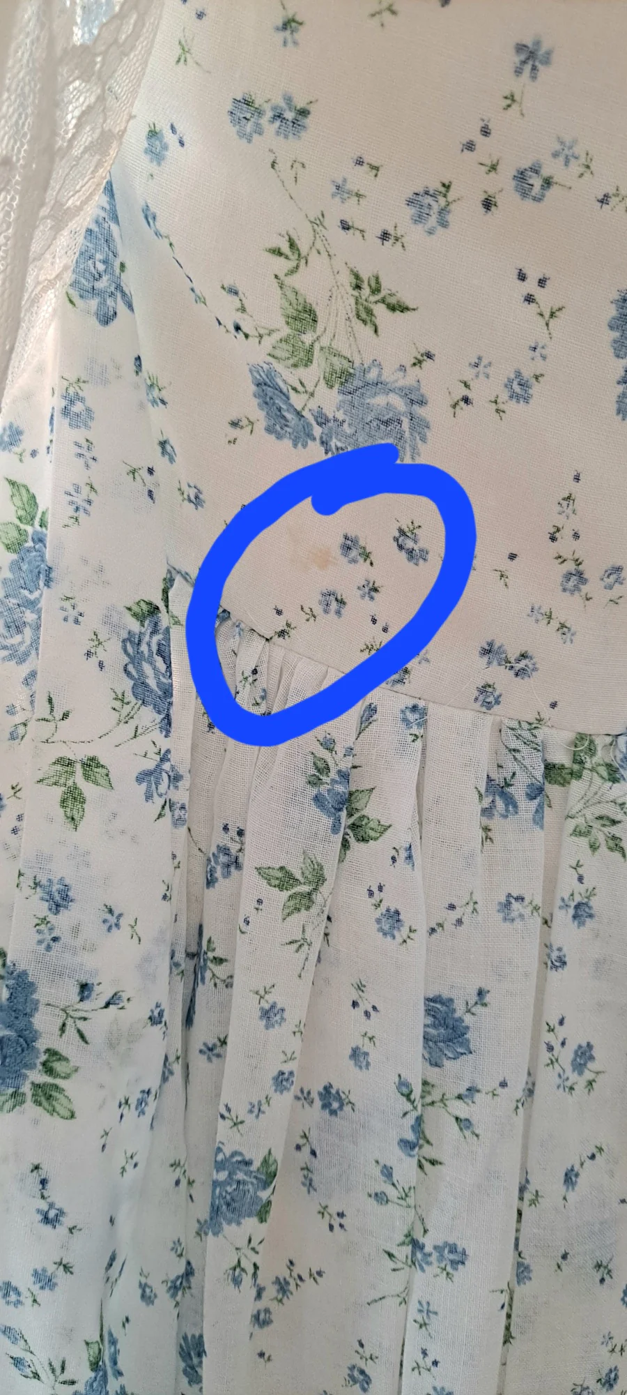 70s/80s Blue Floral Gunne Sax Maxi Dress Corset Frontgown By Gunne Sax - Image 9