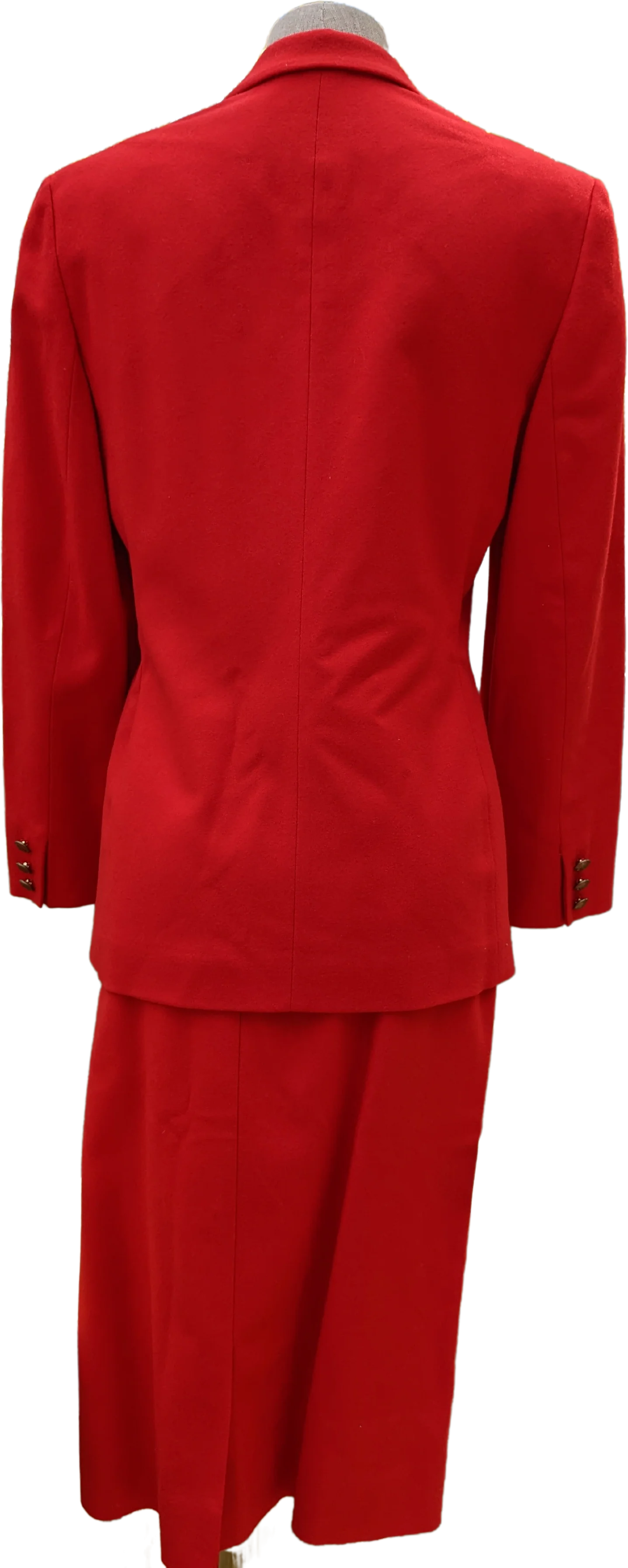 70s/80s Bright Red Wool Skirt Suit By Pendleton - Image 2