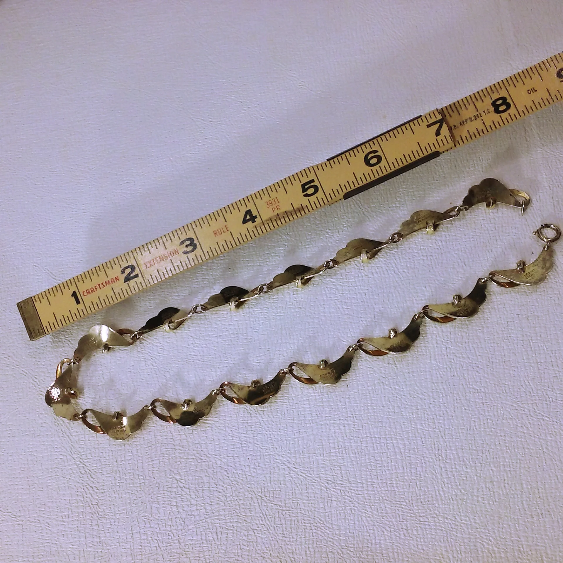 70s/80s Bright Yellow Nouveau Scallop Wave Silver Choker By Norway Sterling Finn Jensen - Image 10