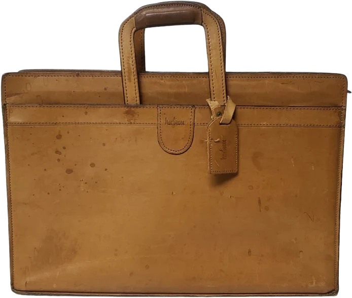 70s/80s Brown Belting Leather Portfolio Attaché Briefcase By Hartmann