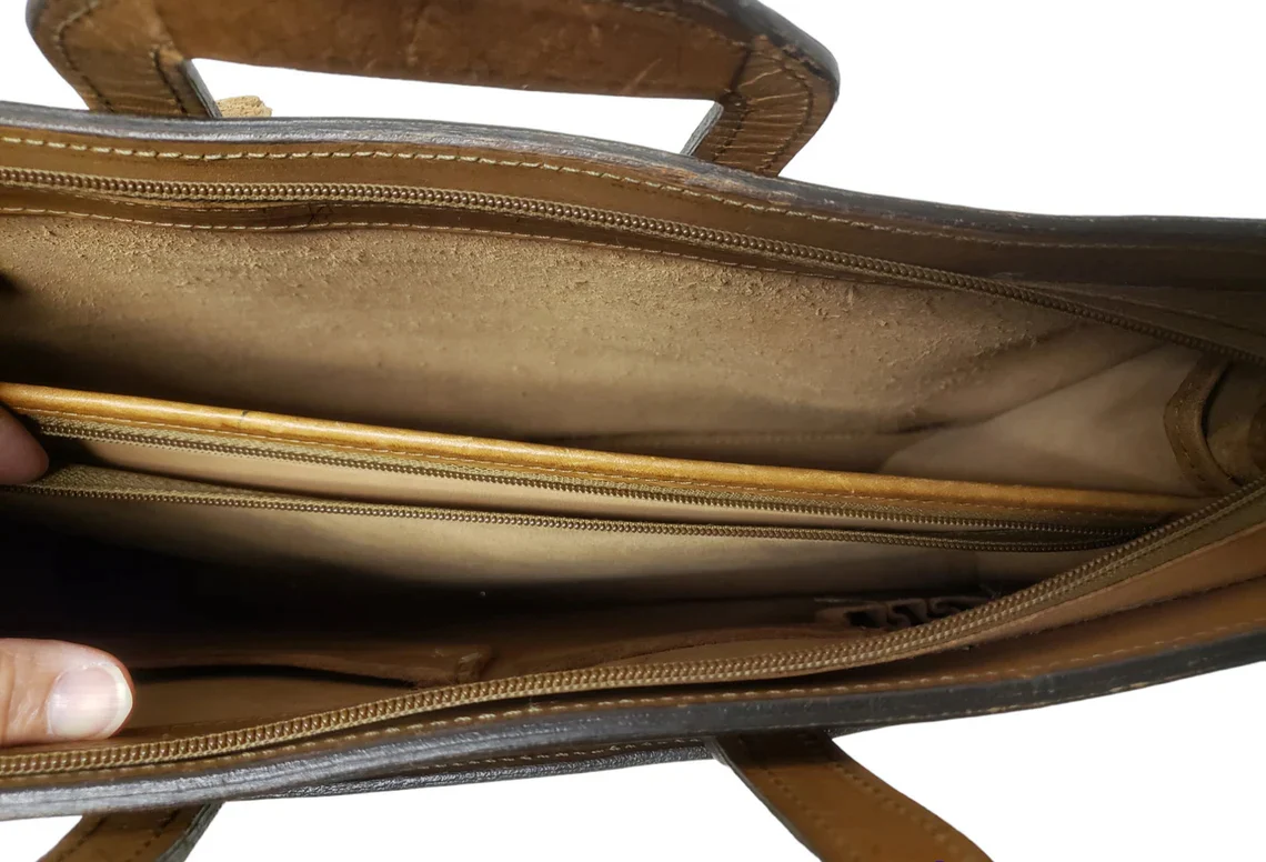 70s/80s Brown Belting Leather Portfolio Attaché Briefcase By Hartmann - Image 8