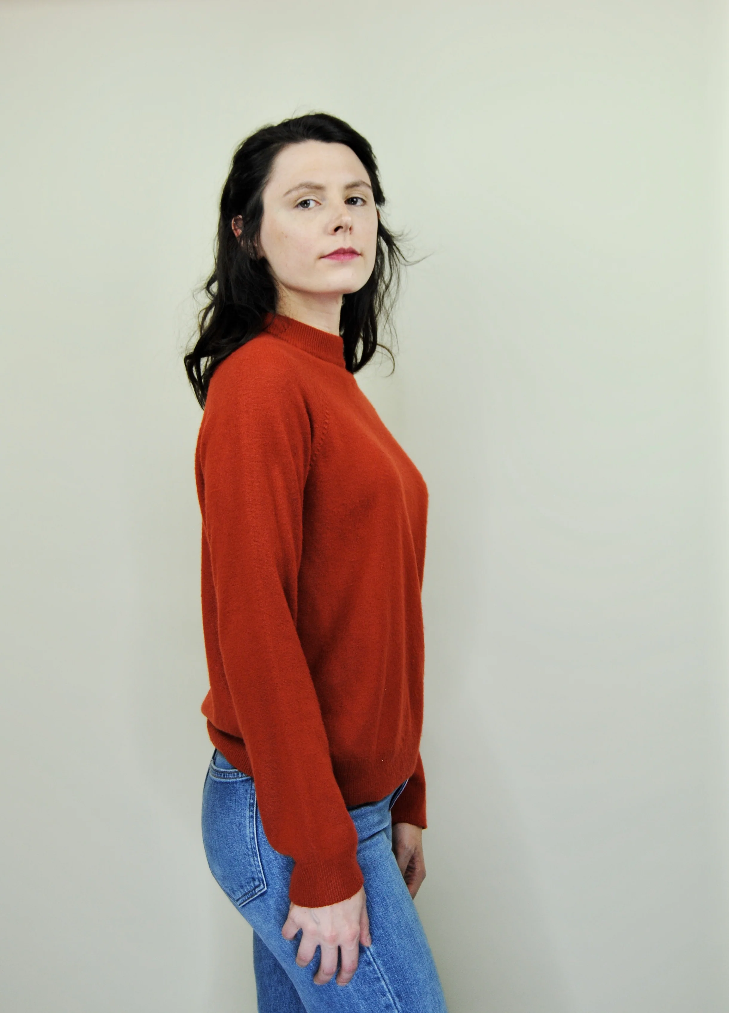 70s/80s Burnt Orange Mock Neck Sweater - Image 3