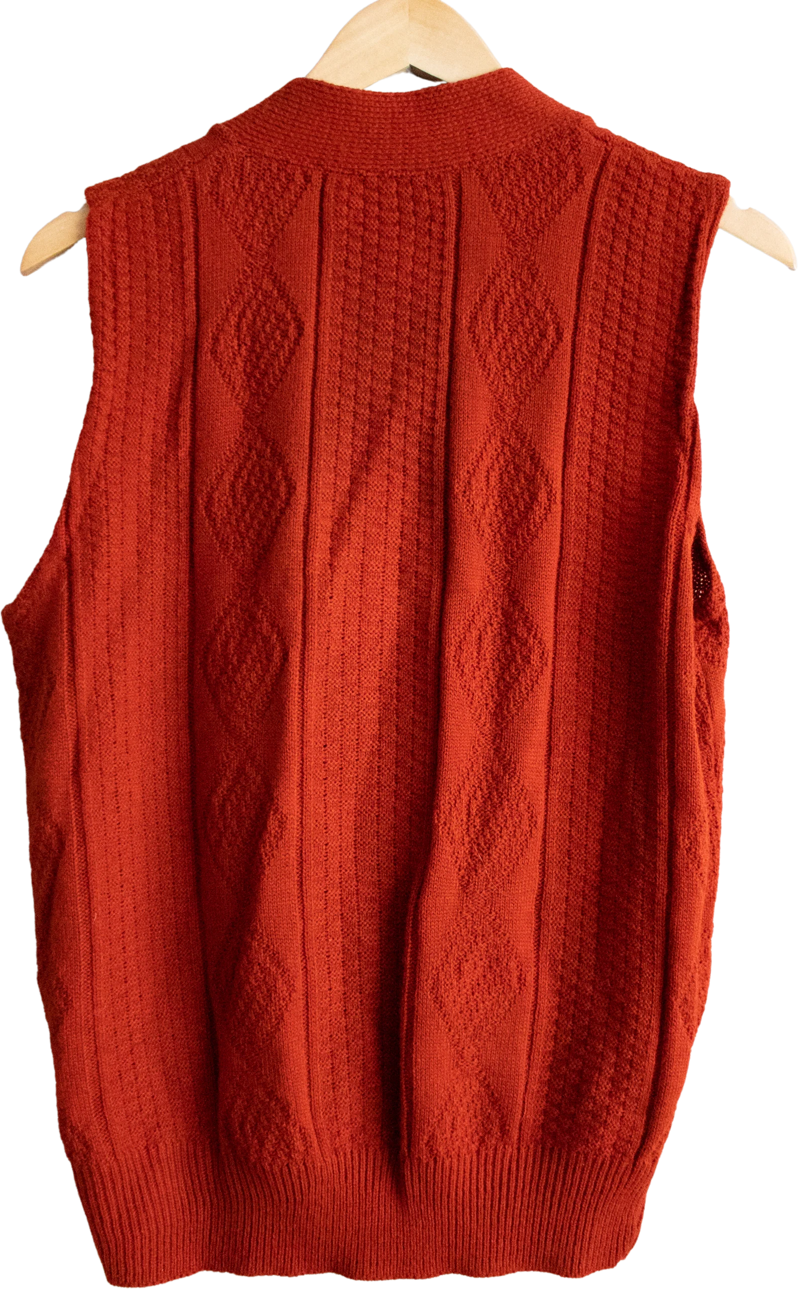 70s/80s Burnt Orange Preppy Sweater Vest Medium Large by Locust Sportswear - Image 2
