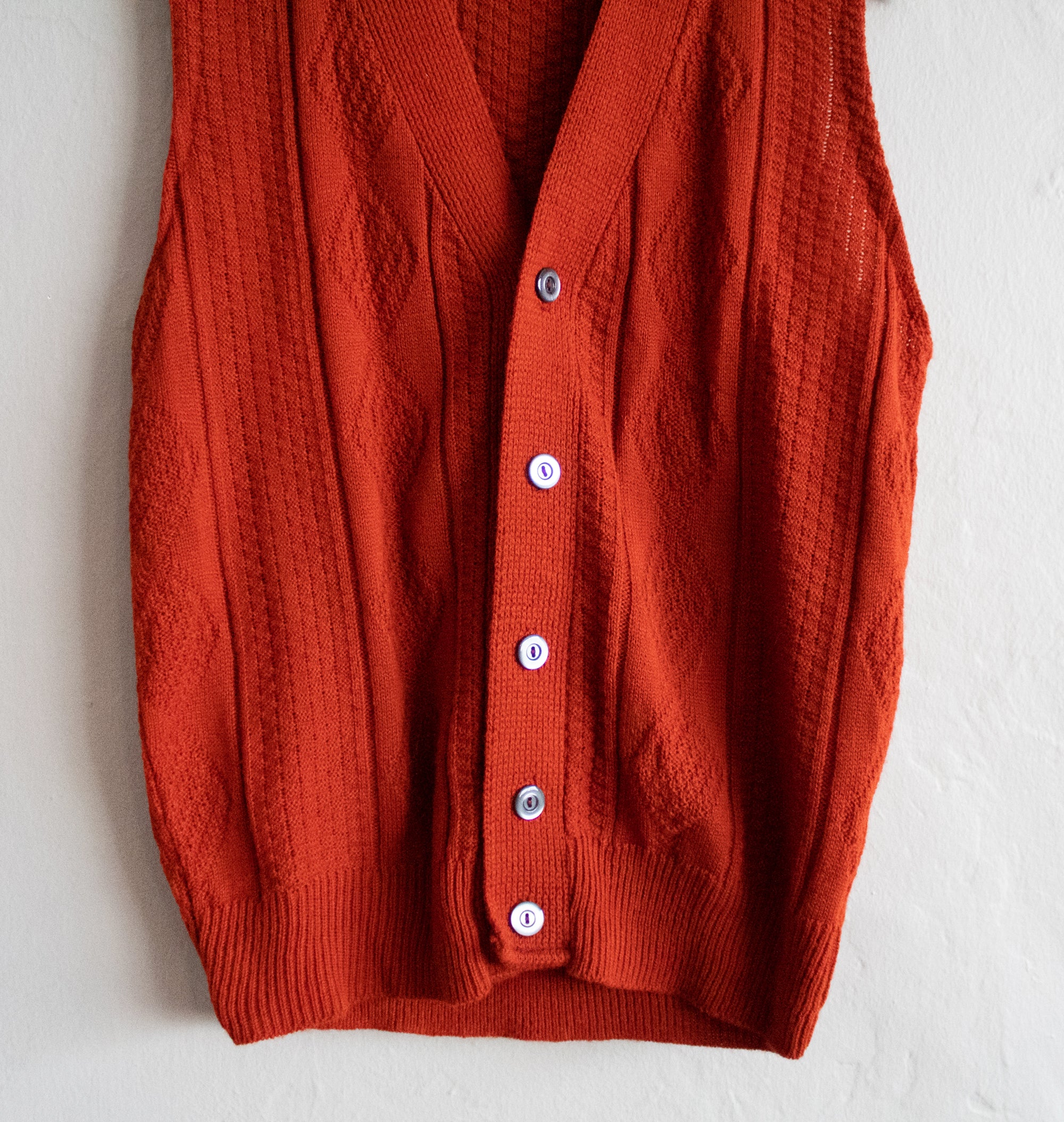 70s/80s Burnt Orange Preppy Sweater Vest Medium Large by Locust Sportswear - Image 5