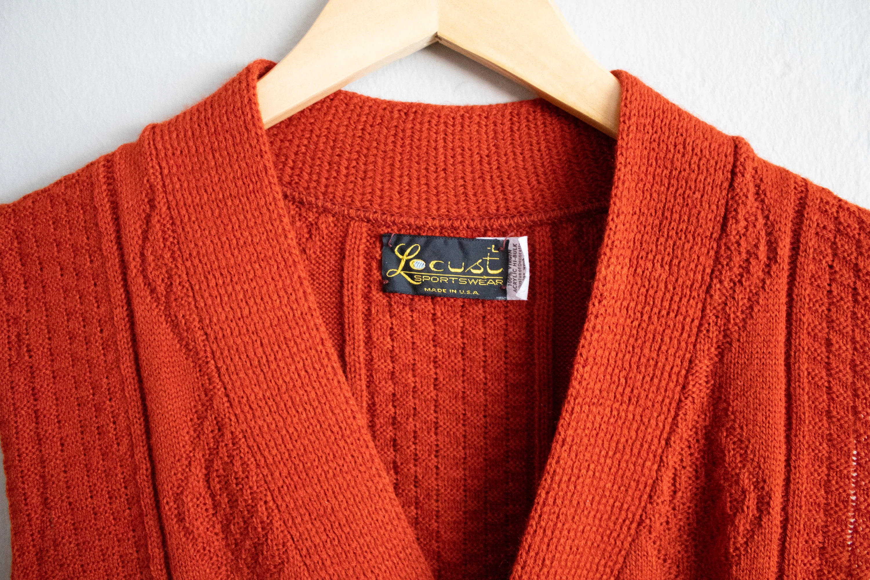 70s/80s Burnt Orange Preppy Sweater Vest Medium Large by Locust Sportswear - Image 7