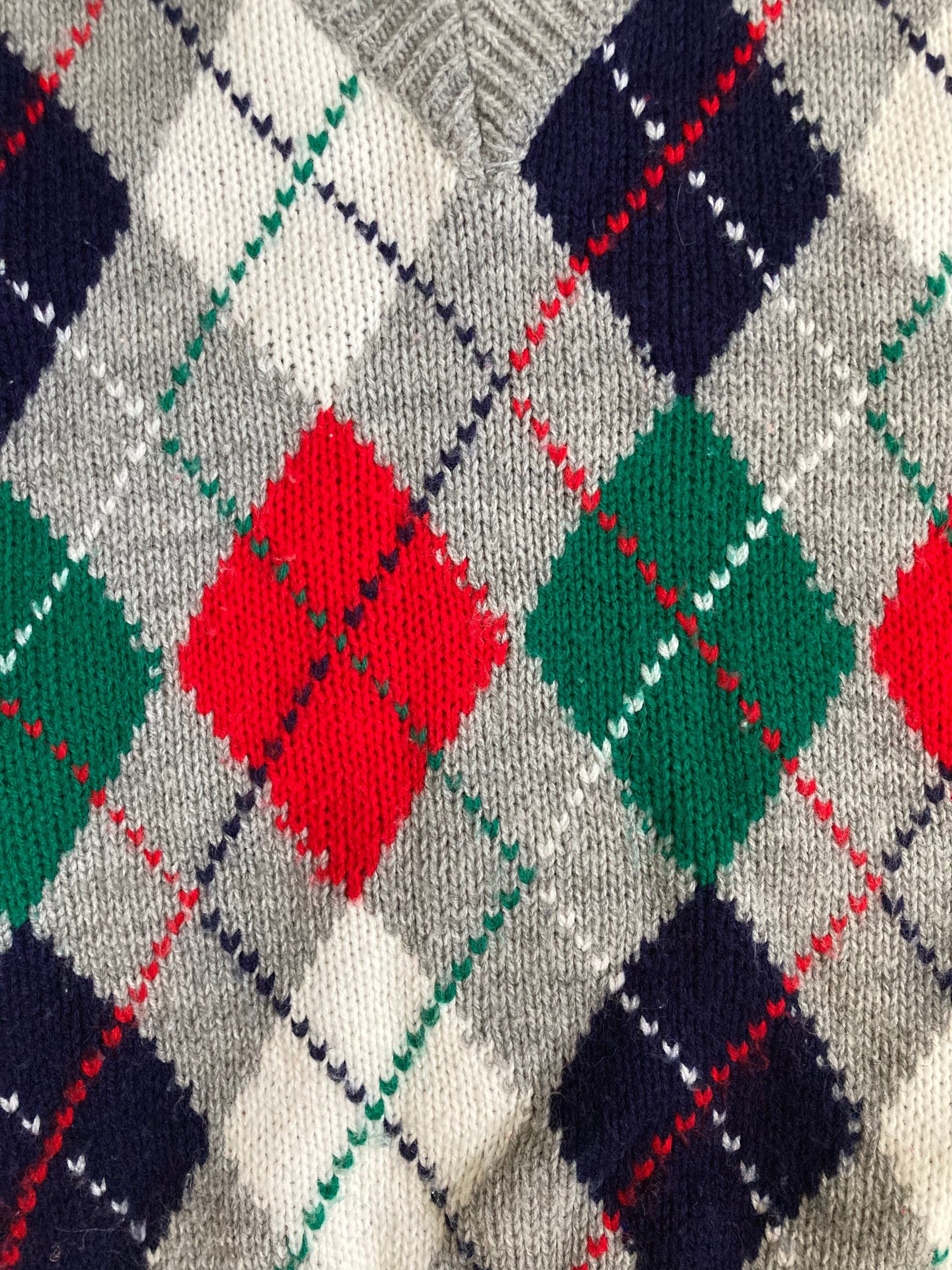 70s/80s Cheery Argyle Sweater Vest By Ricki - Image 3