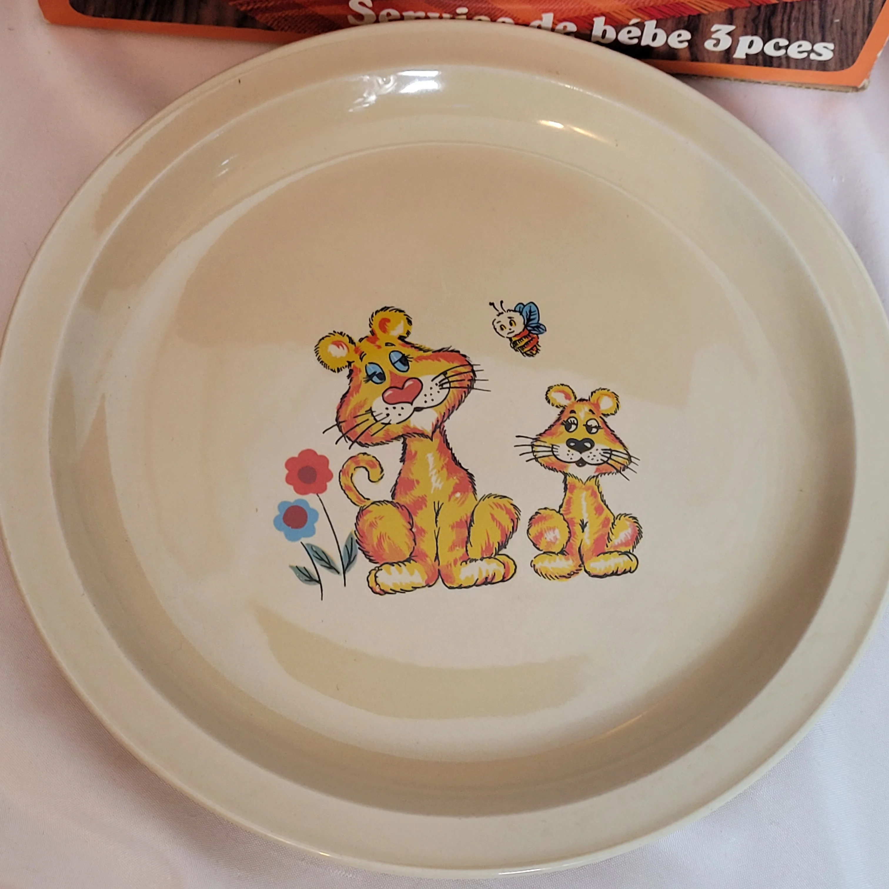 70s/80s Child Dish Set Lion Cartoon Animal 3 Pcs Orig Box - Image 3