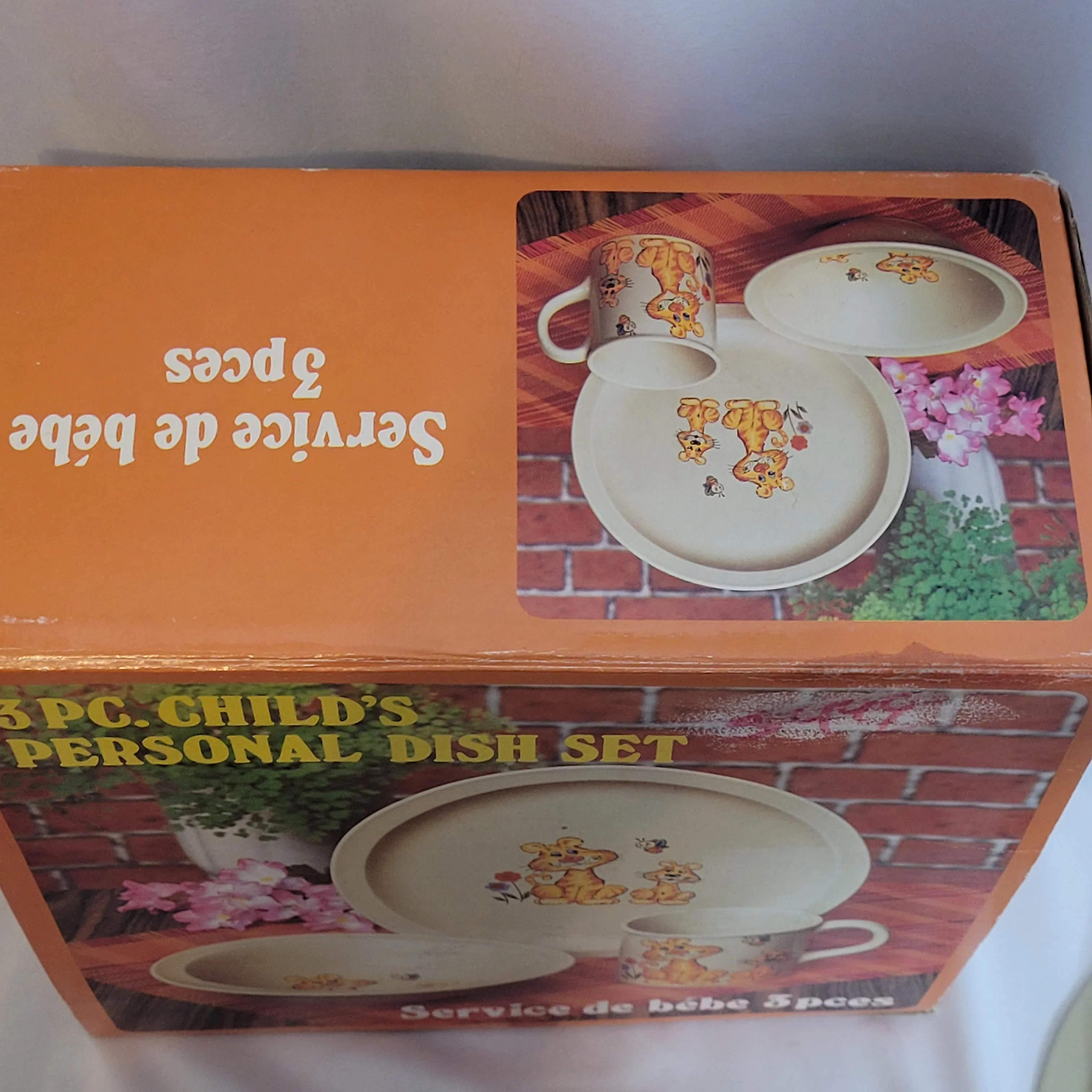 70s/80s Child Dish Set Lion Cartoon Animal 3 Pcs Orig Box - Image 8