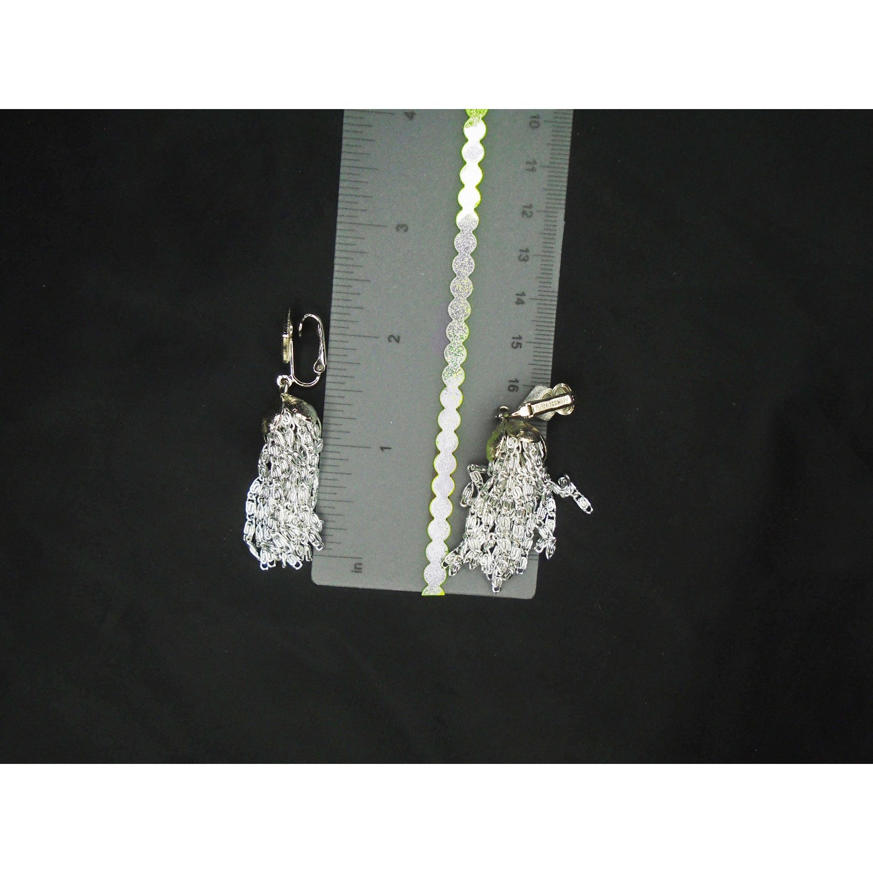 70s/80s Clip On Chain Tassel Dangle Earrings - Space Punk By Sarah Coventry - Image 8