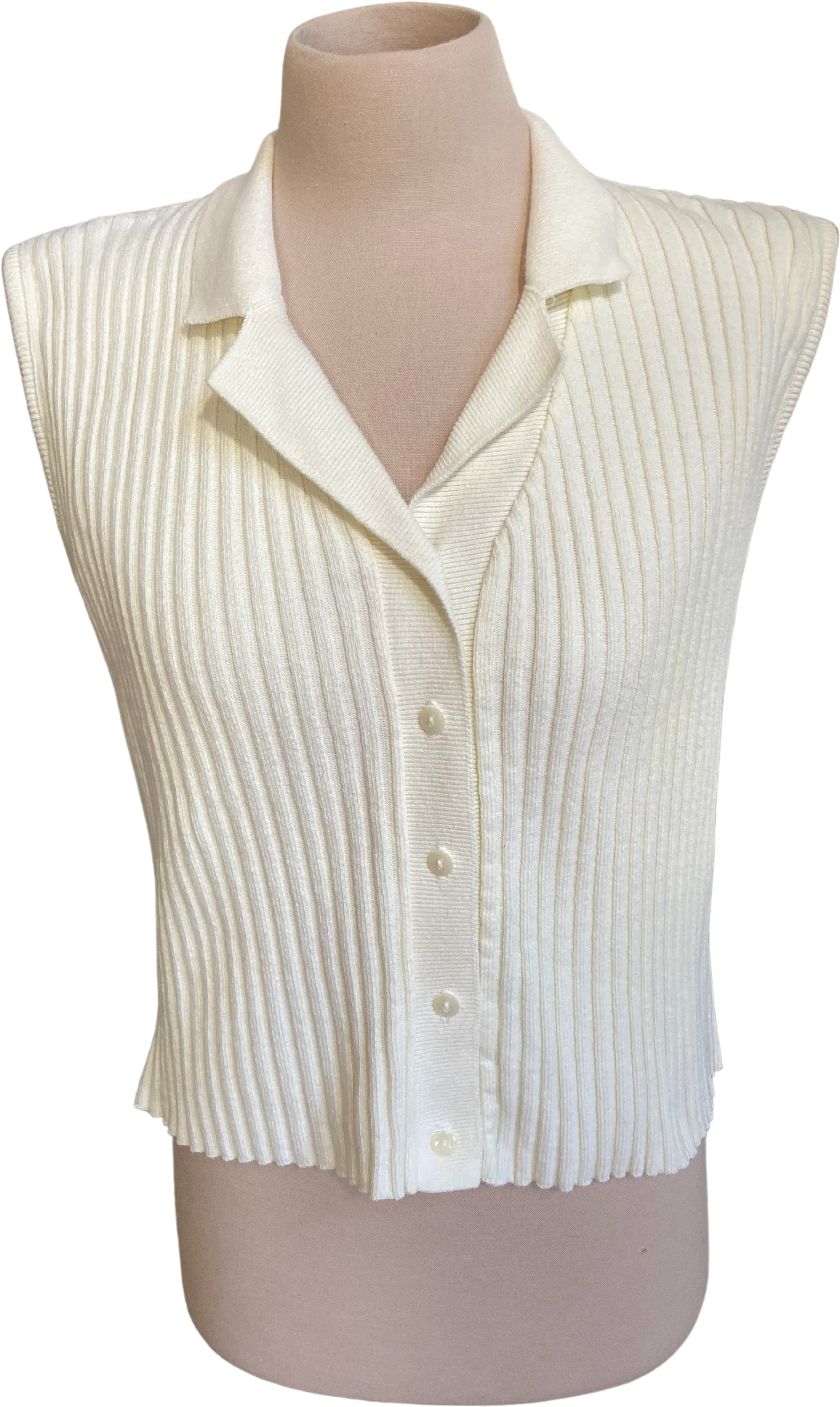 70s/80s Cropped Button Front Sweater Vest By Objets D'art