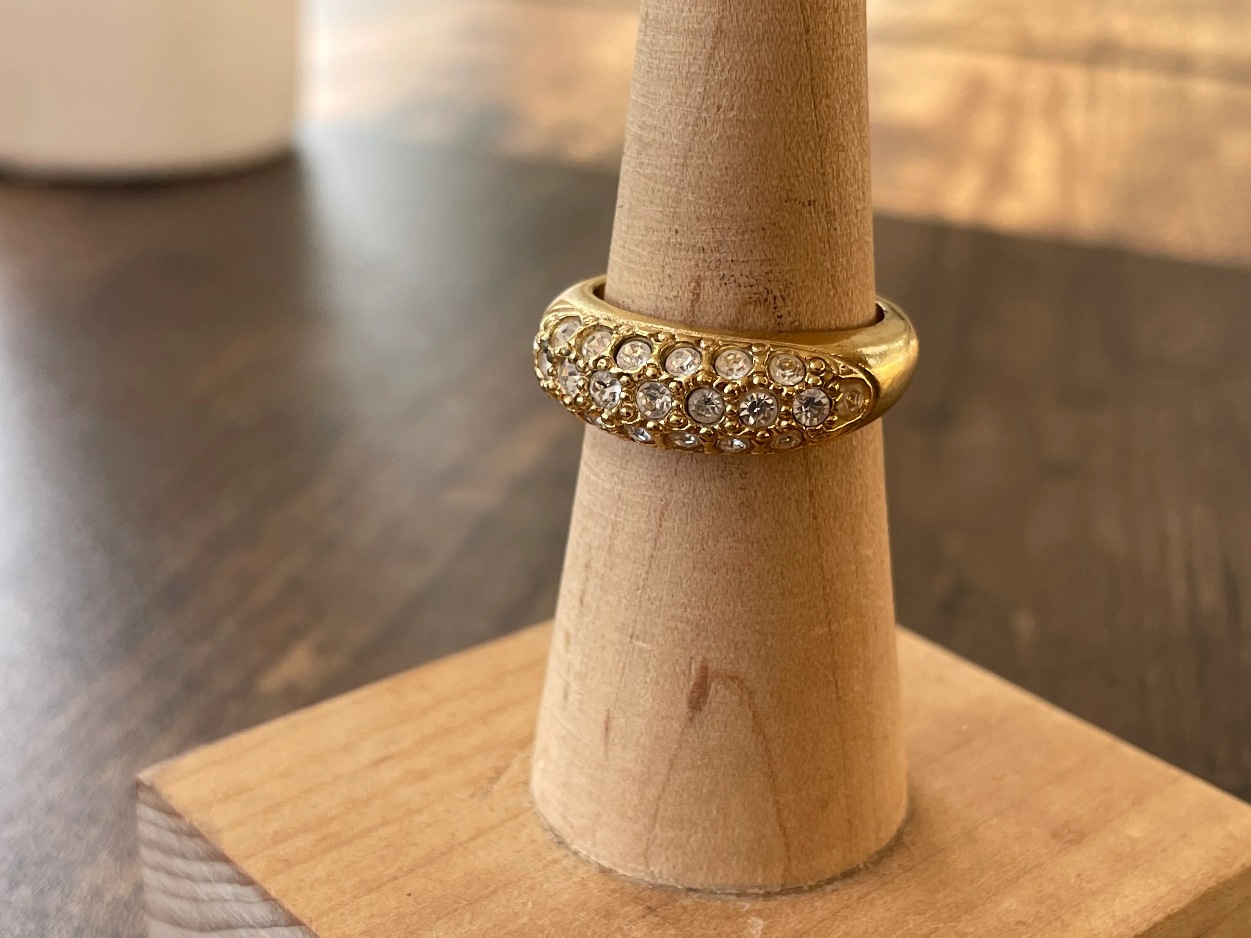 70s/80s Cz Rhinestone Cocktail Ring By Avon - Image 10