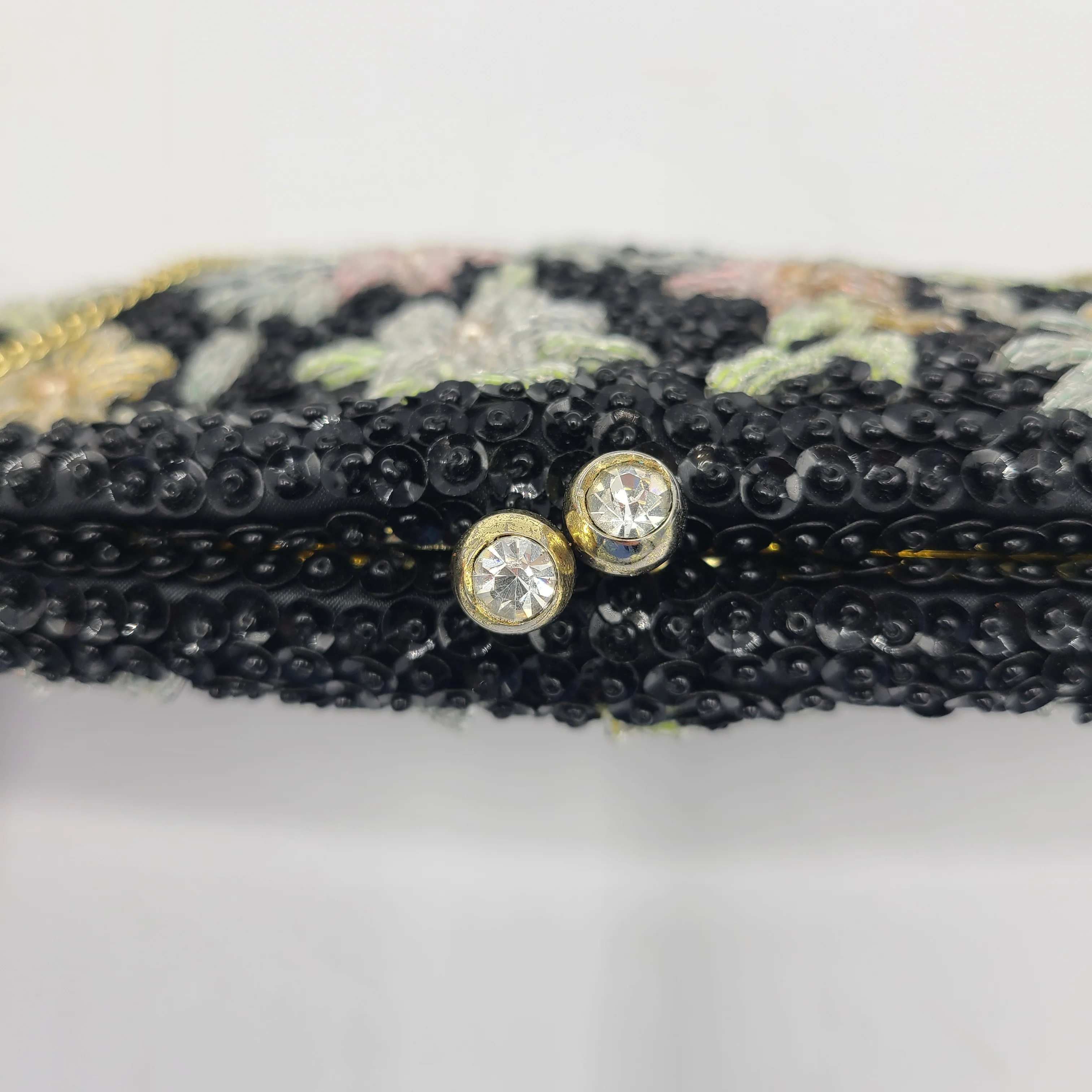70s/80s Delill Black Sequin Beaded Clutch Evening Bag By Delill - Image 7