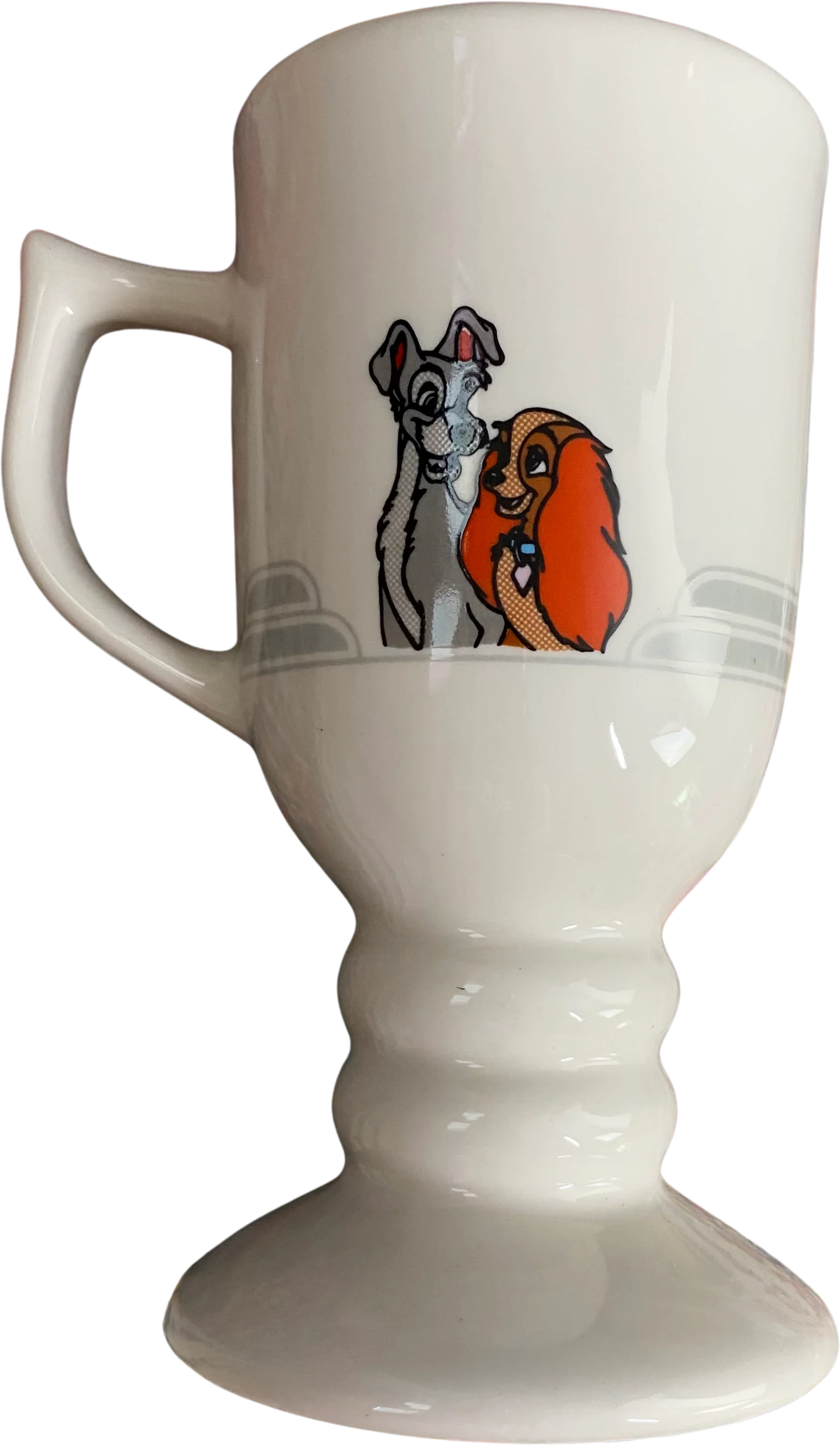 70s/80s Disney 8 Lady And The Tramp Pedestal Coffee Mugs By Buffalo China - Image 2