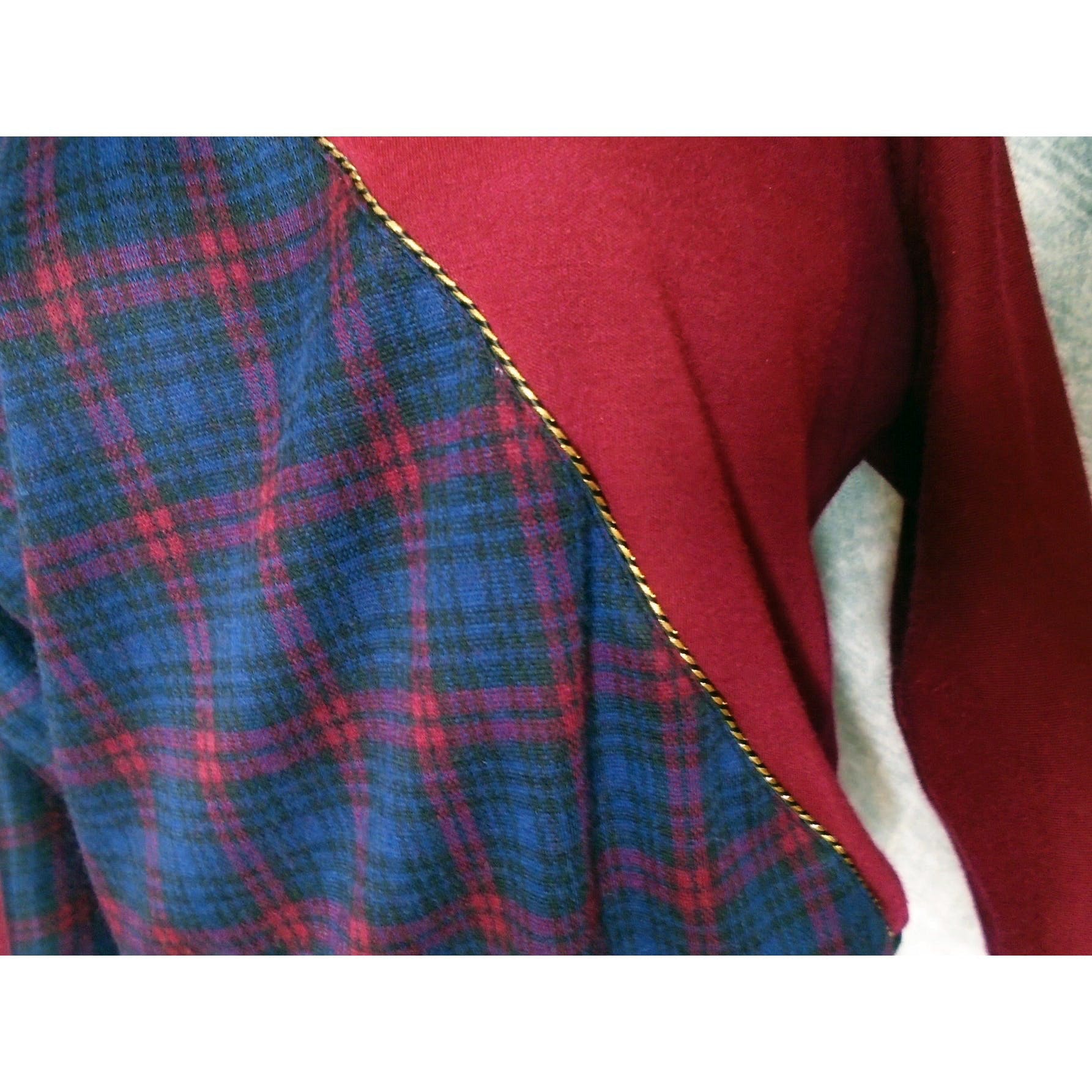 70s/80s Dolman Sleeve Top, Festive Tartan With Gold By Cricket Lane - Image 4
