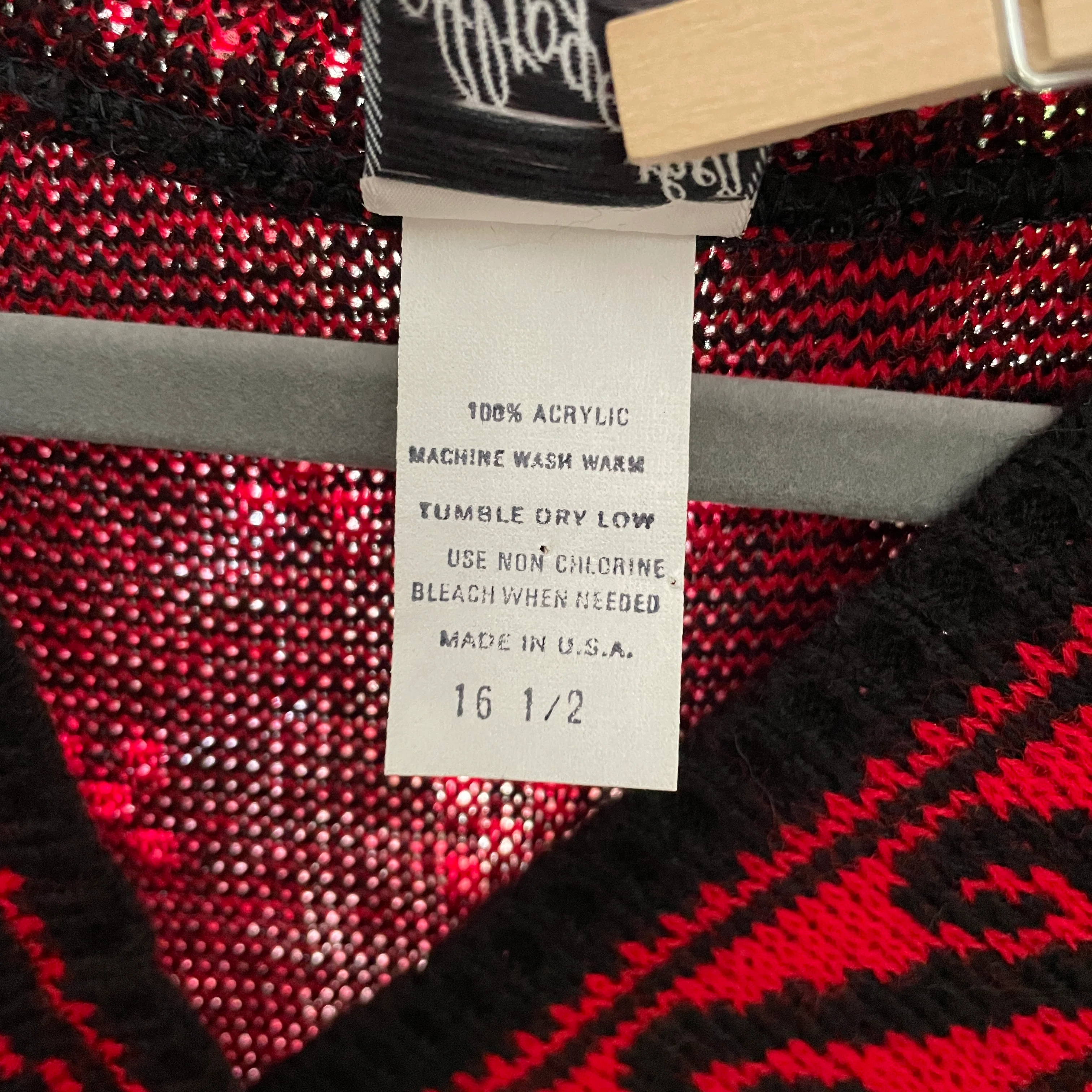 70s/80s Dress Size 16 Red Black Sweater Knit Sheath By Altogether Fashions - Image 10
