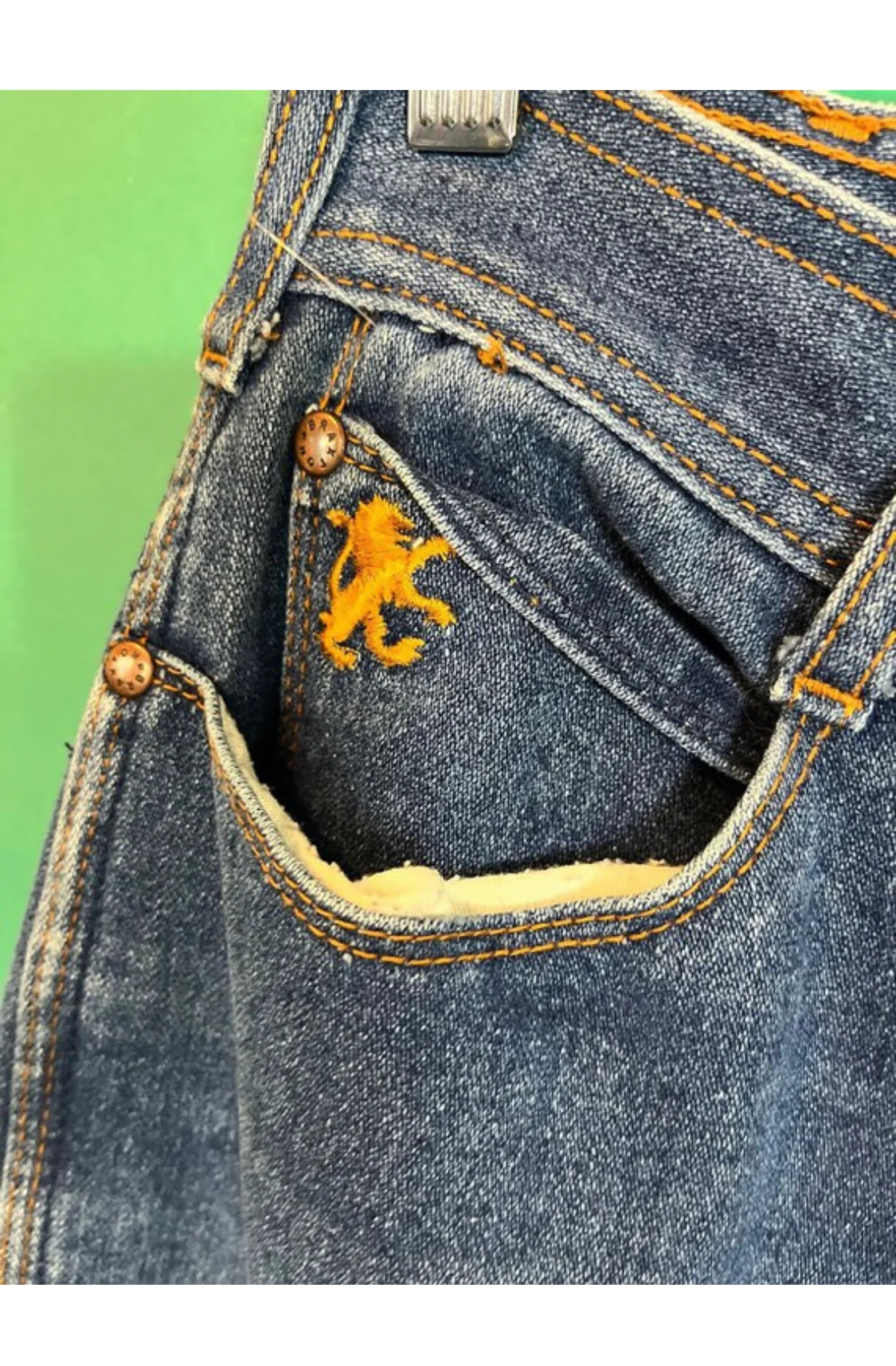70s/80s Embriodered Pocket Dark Wash Denim Jeans By Braxton - Image 4