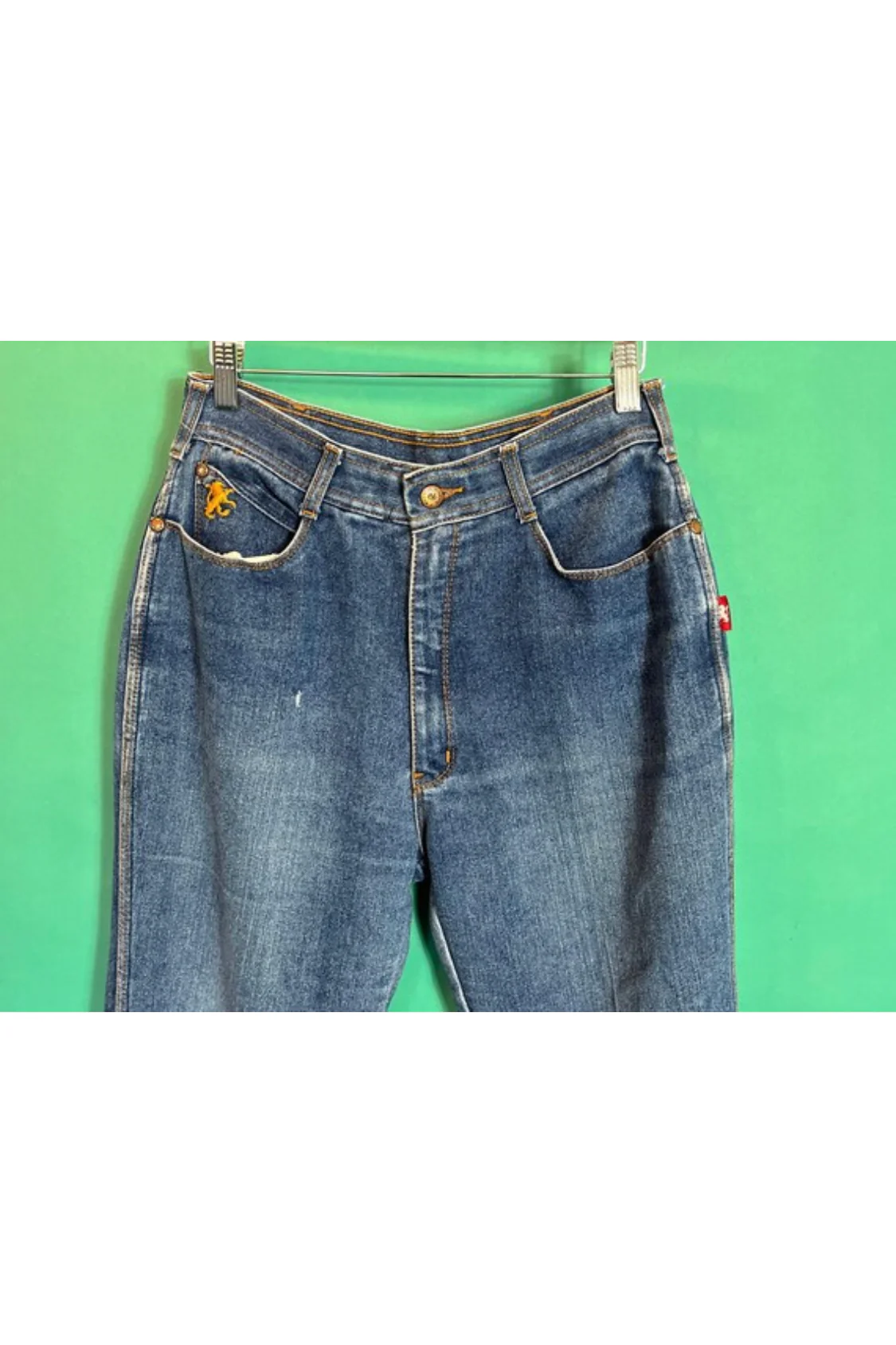 70s/80s Embriodered Pocket Dark Wash Denim Jeans By Braxton - Image 7