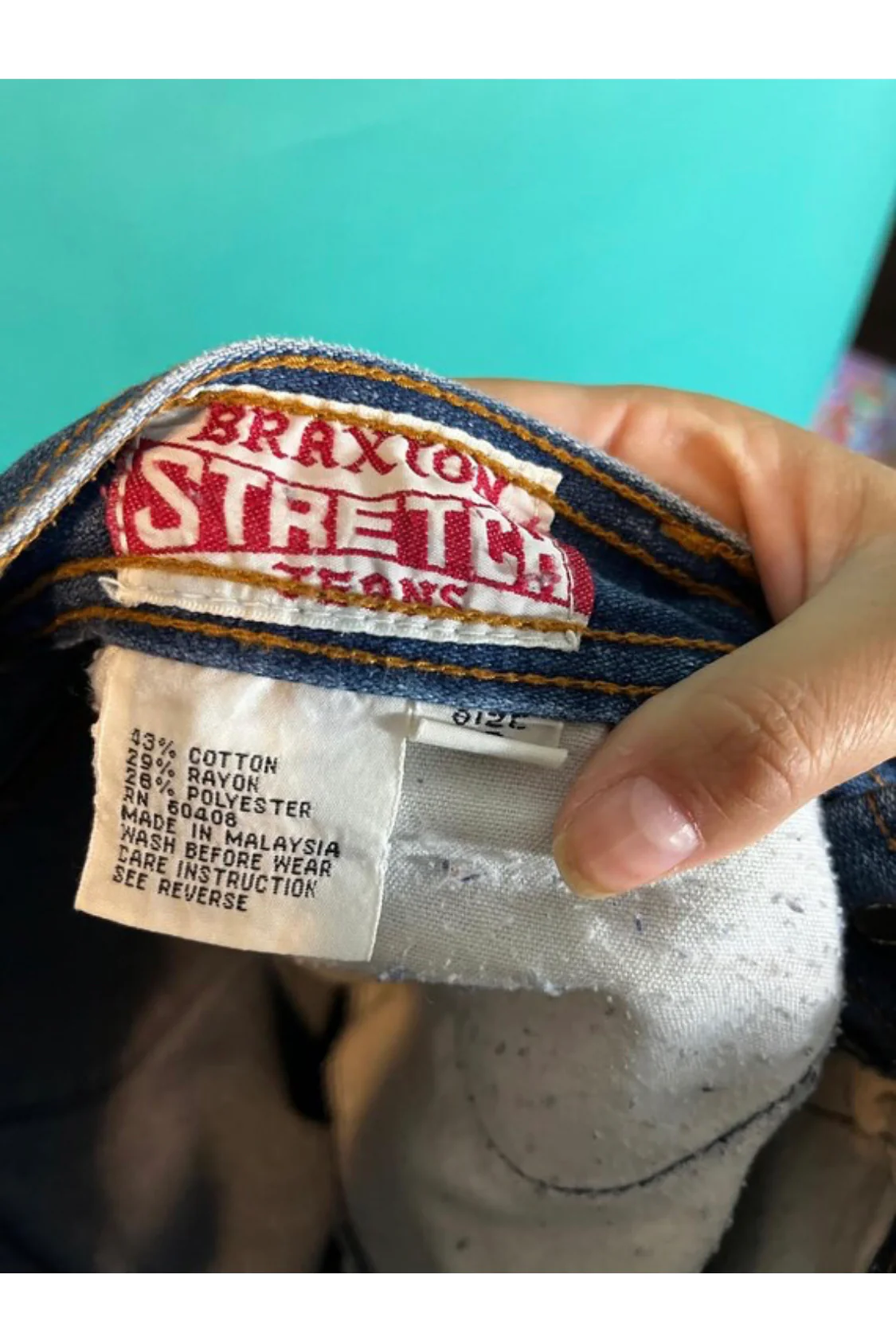 70s/80s Embriodered Pocket Dark Wash Denim Jeans By Braxton - Image 9