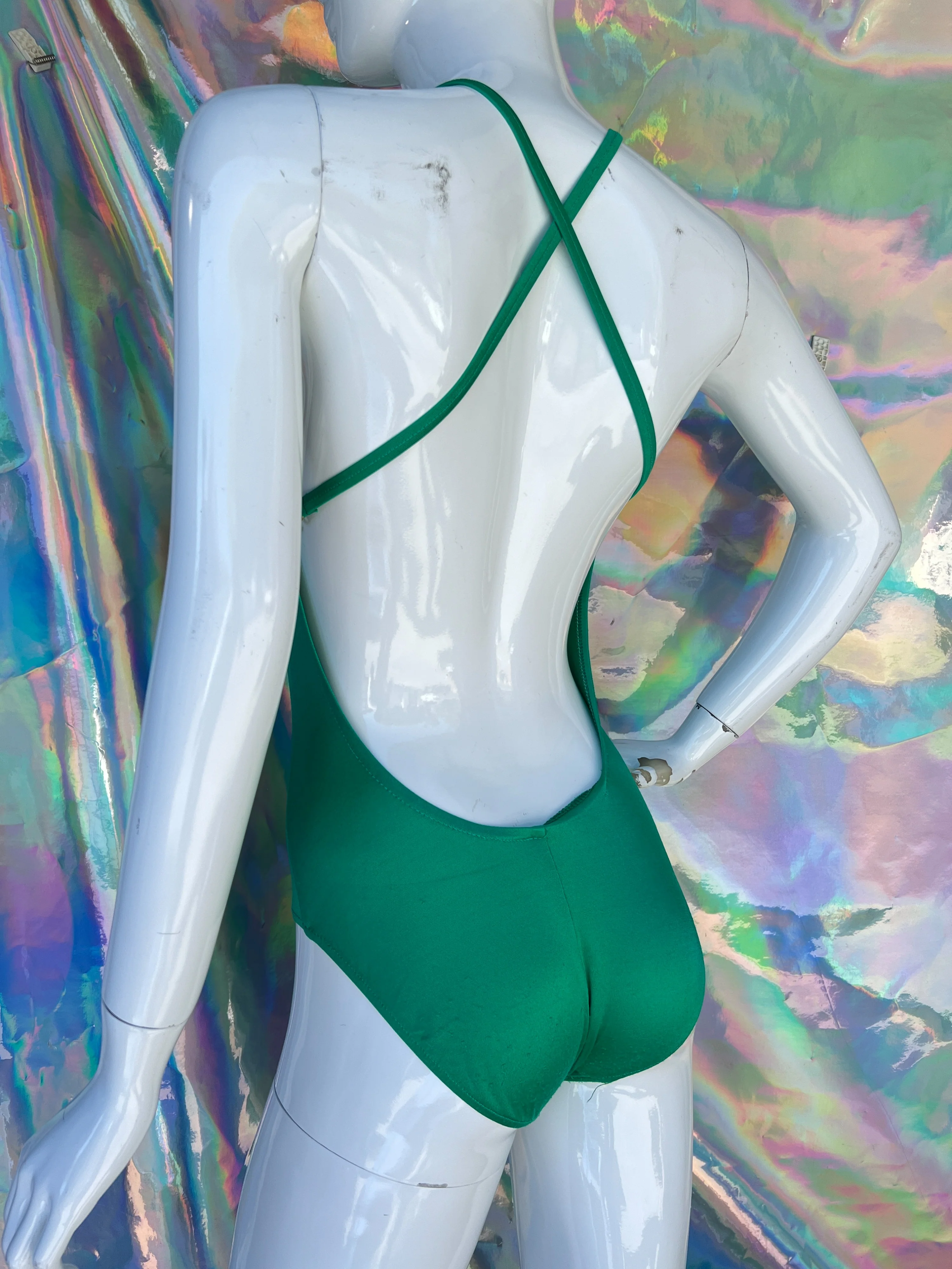 70s/80s Emerald Green One Piece Swimsuit by Catalina - Image 2