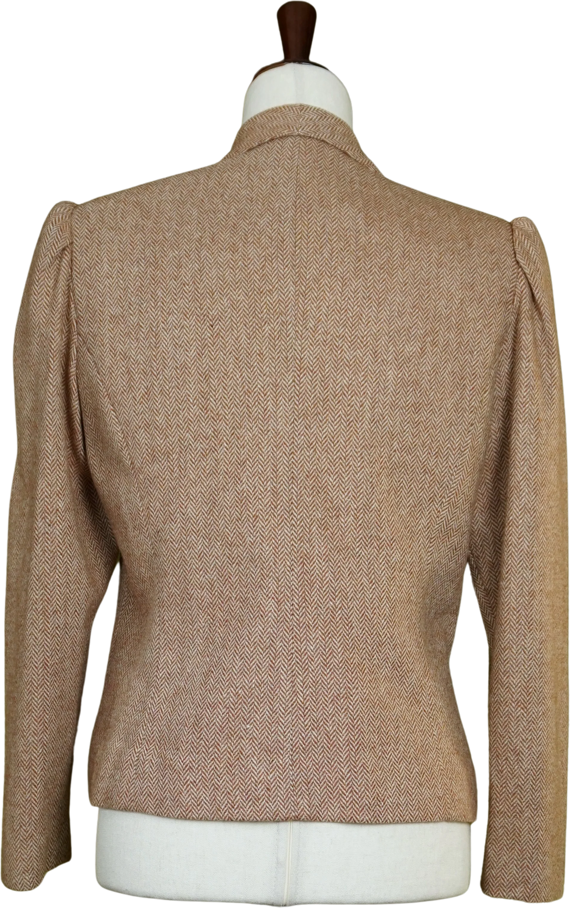 70s/80s Fitted Tweed Herringbone Schoolboy Blazer By College Town - Image 2