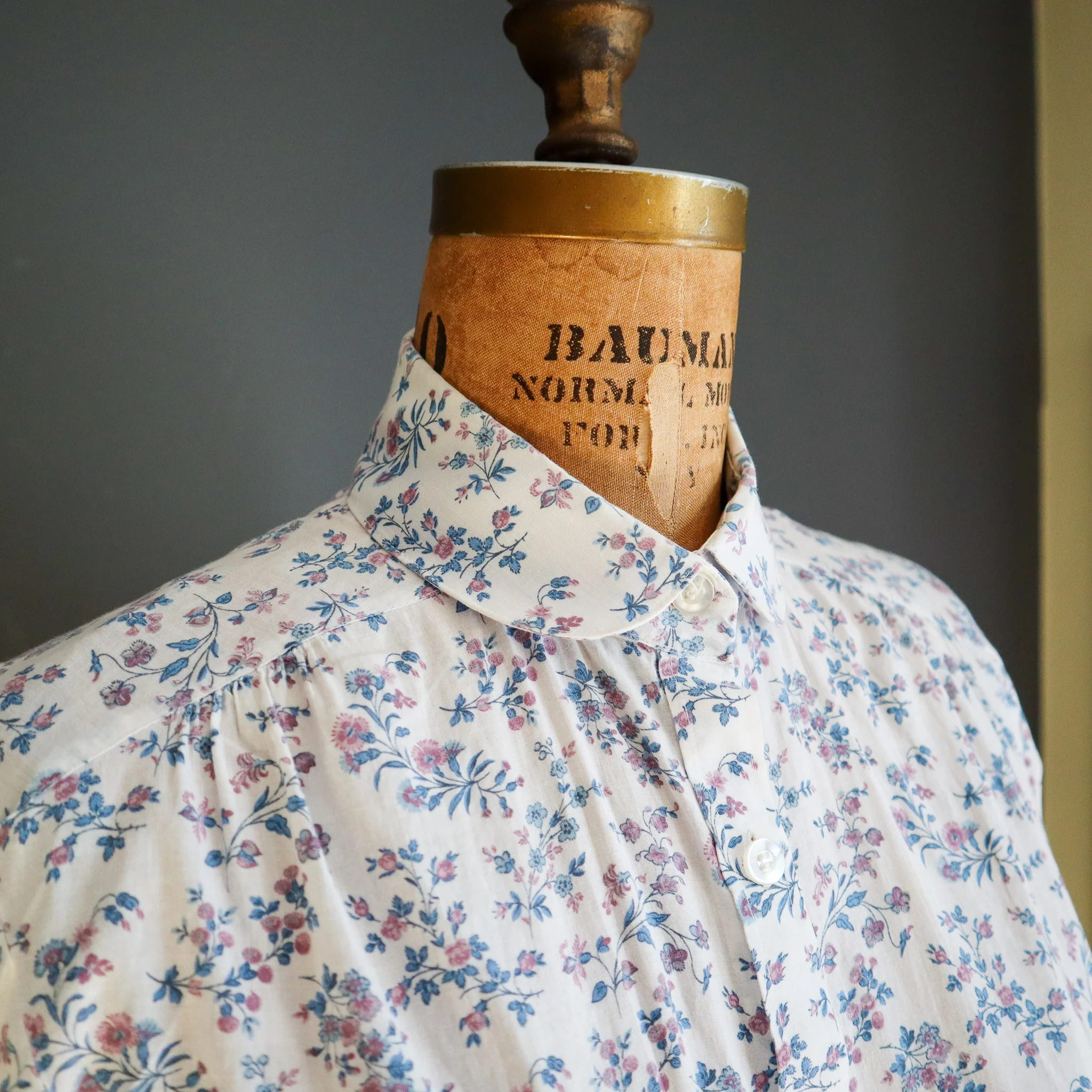 70s/80s Floral Cotton Peter Pan Collar Blouse By Panther - Image 5