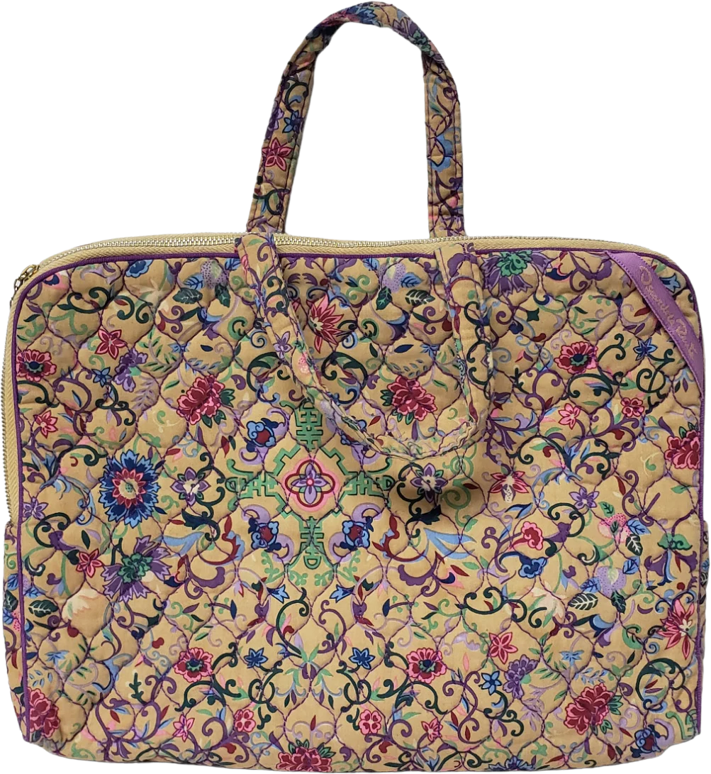 70s/80s Floral Quilted Multi-pocket Cosmetic Case By Oscar de la Renta