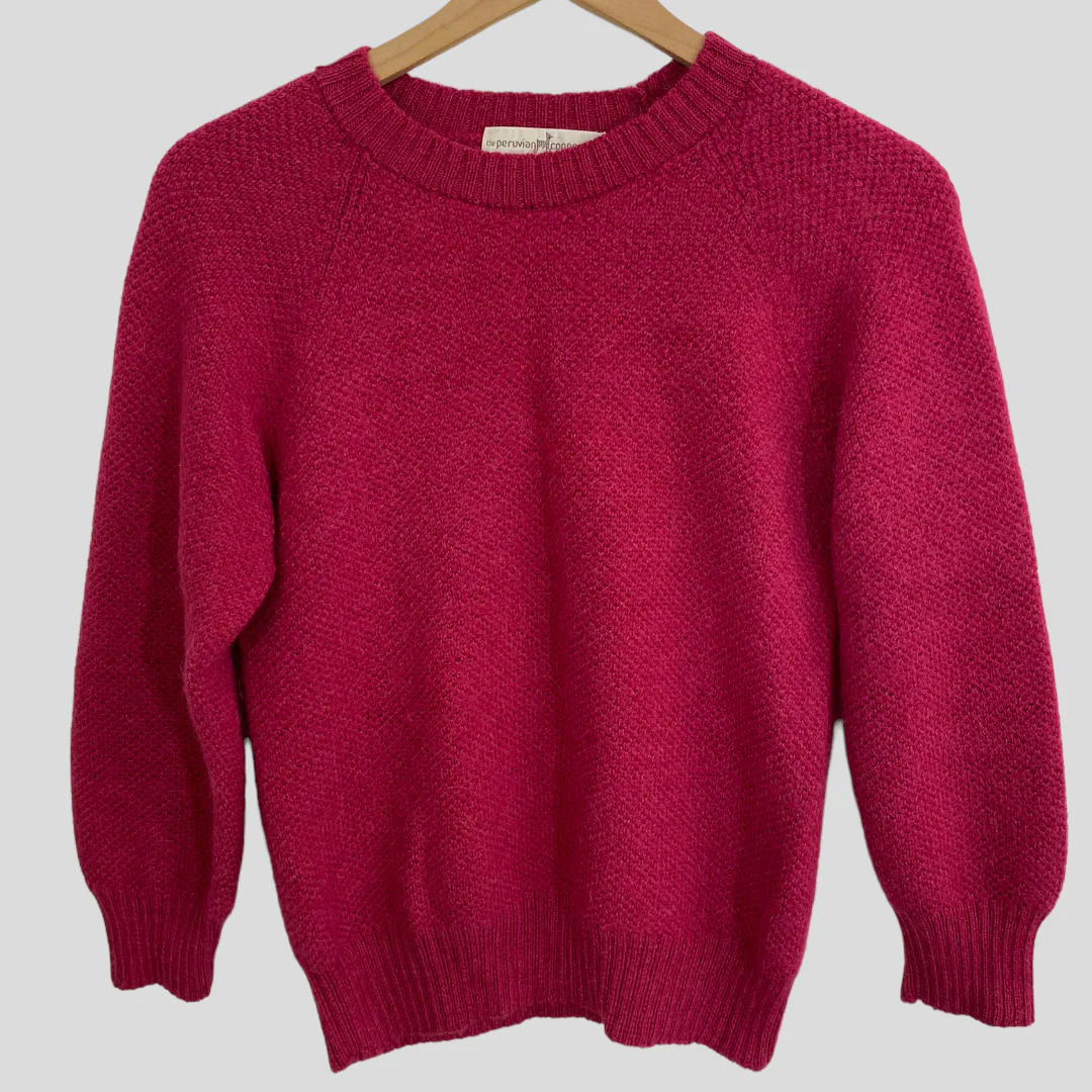 70s/80s Fuchsia Pink Soft Cozy Alpaca Pullover Sweater By Peruvian Connection - Image 6